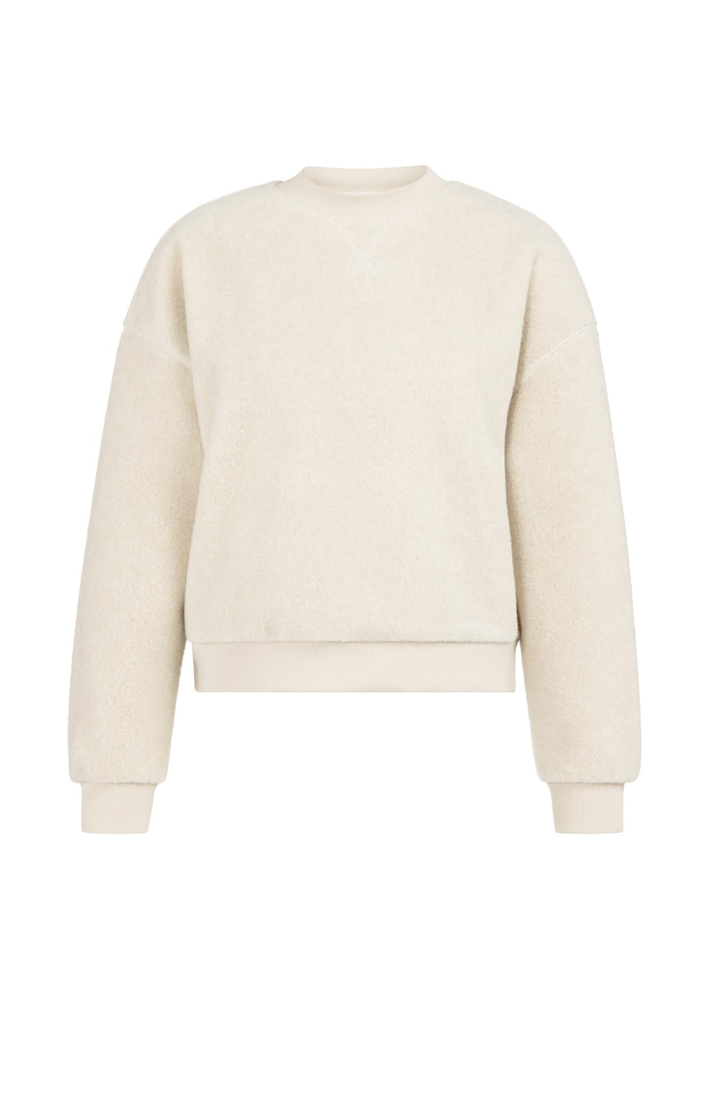 Teddy sweater with ribbed trims and round neckline - Type: product