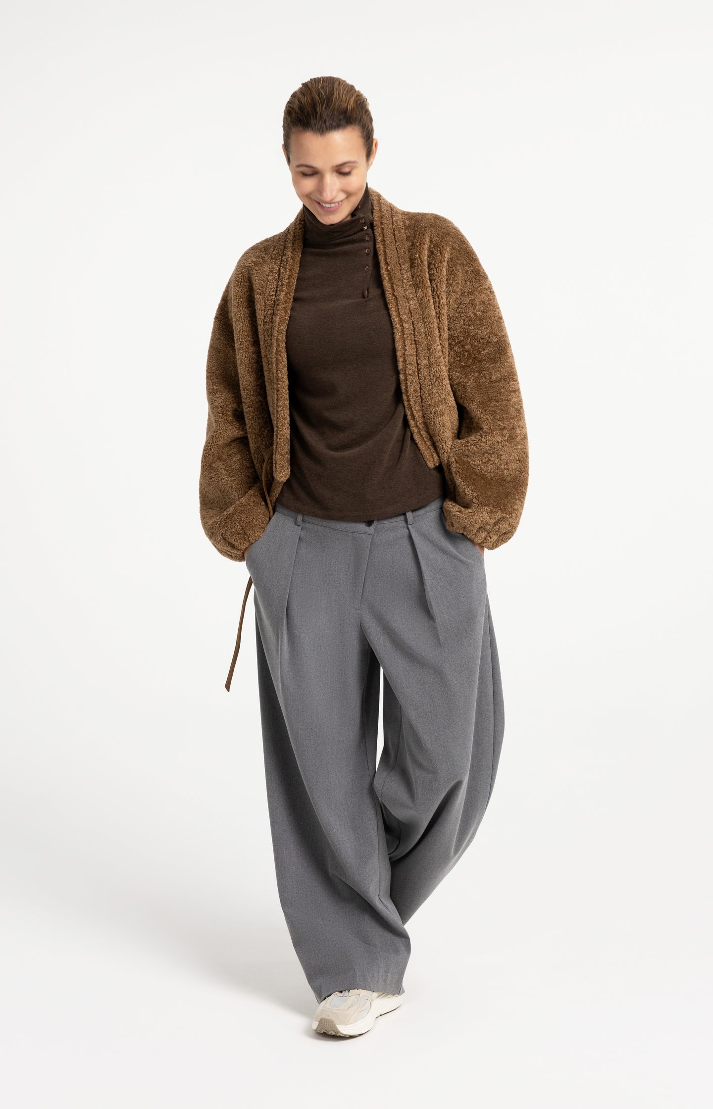 Teddy wrap jacket with tie closure