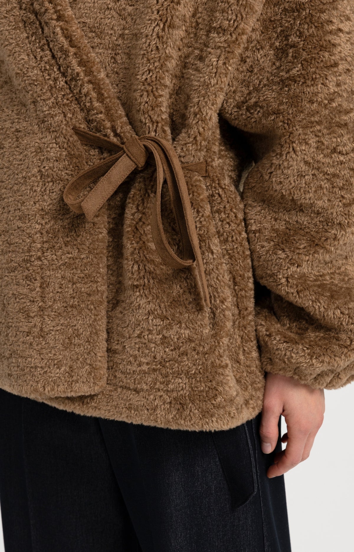 Teddy wrap jacket with tie closure