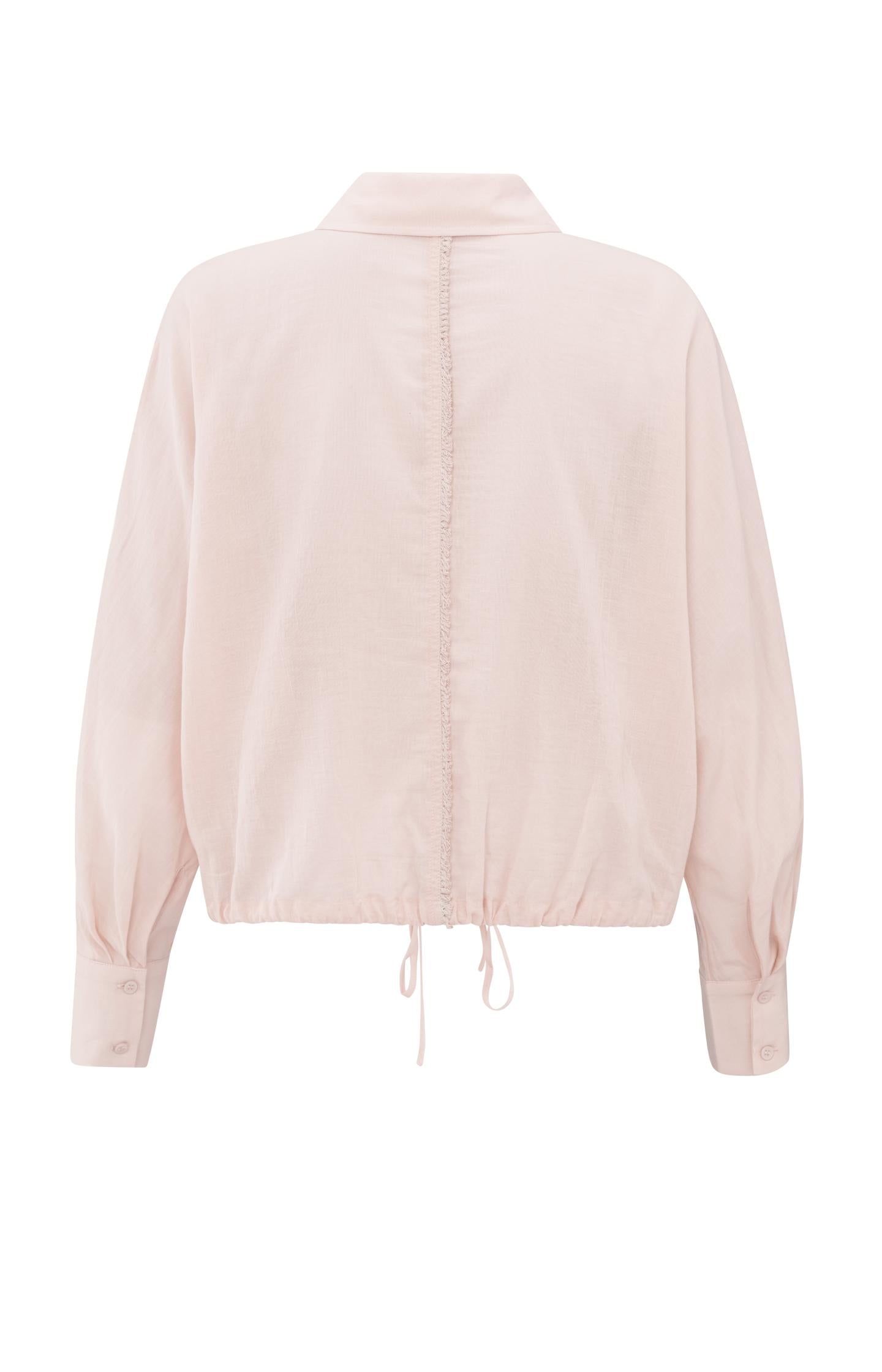 Textured blouse with decorative seams and regular fit