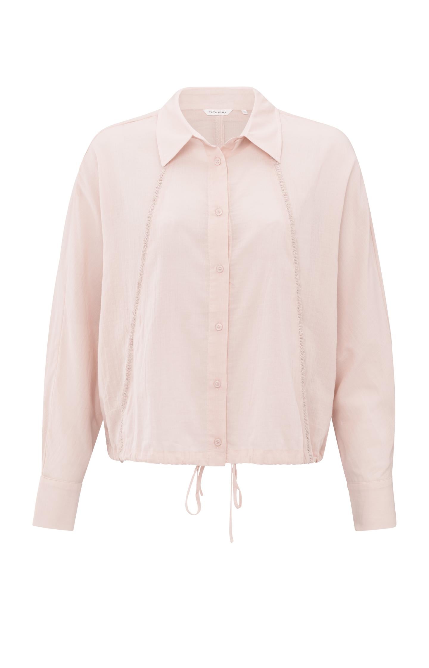 Textured blouse with decorative seams and regular fit - Type: product
