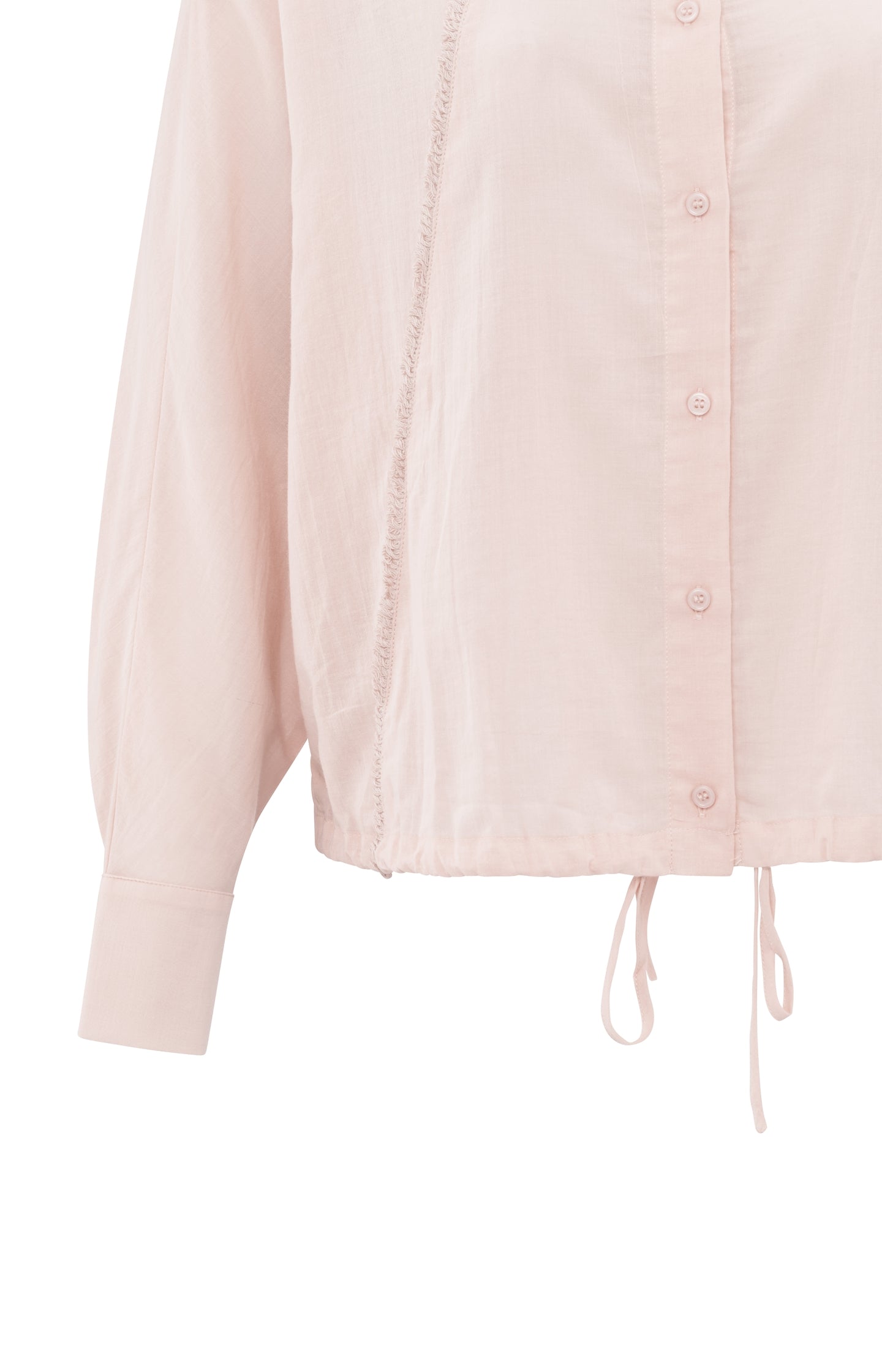 Textured blouse with decorative seams and regular fit