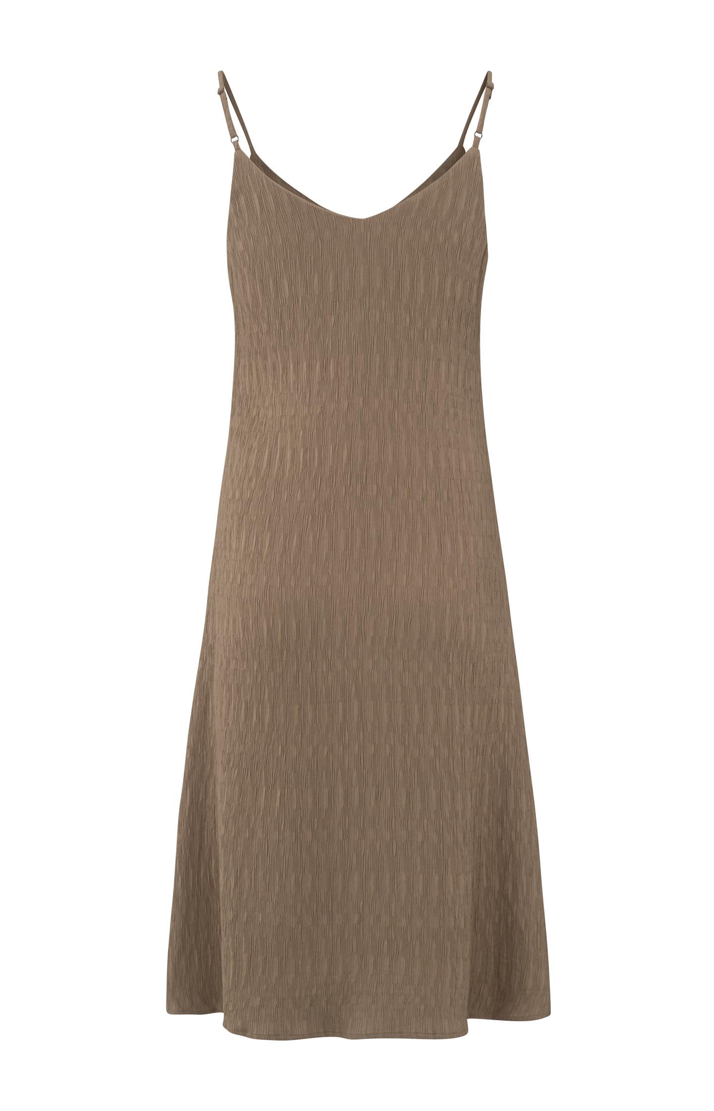 Textured dress with spaghetti straps