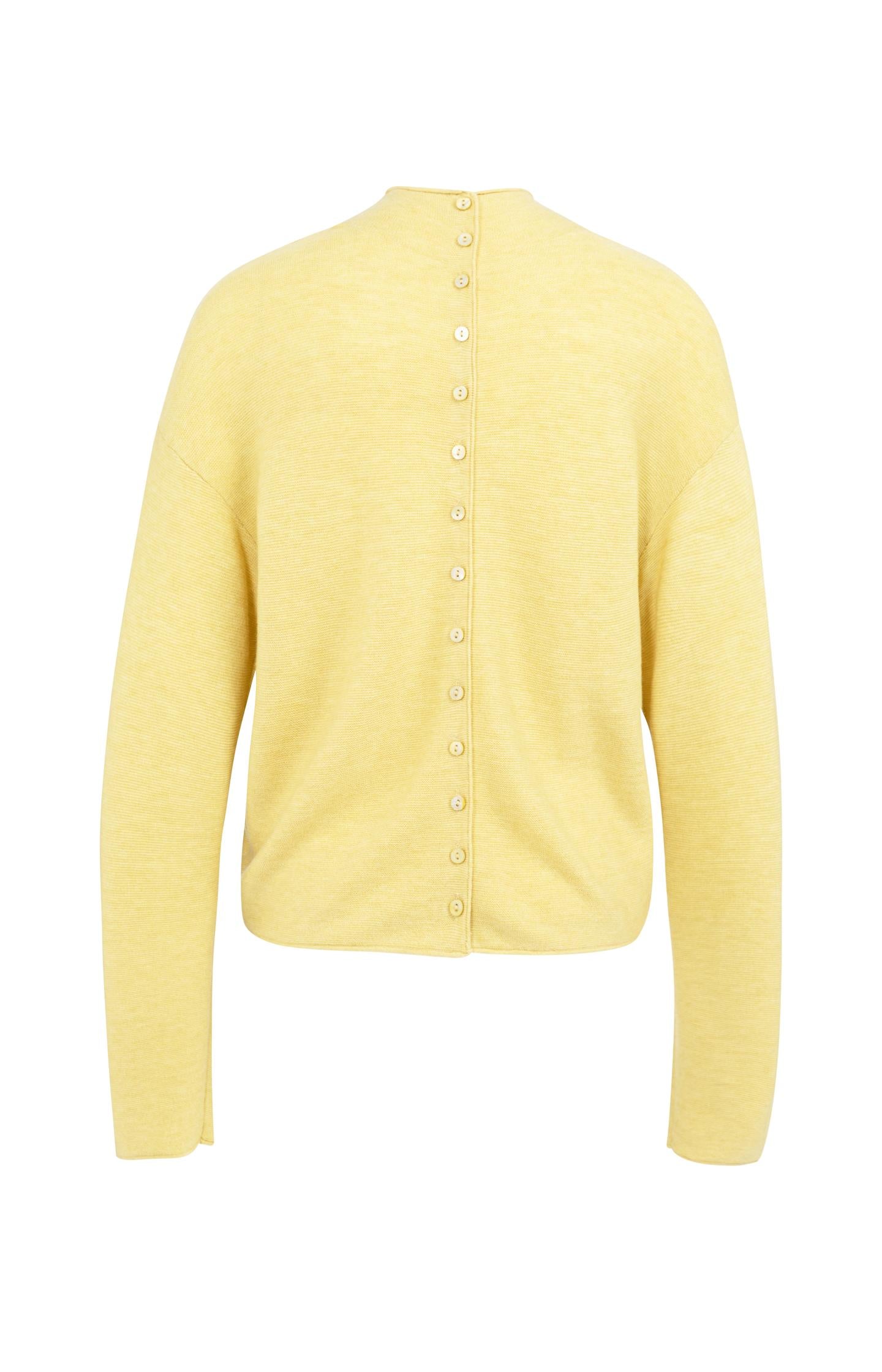 Textured knit sweater with buttoned back - Type: lookbook