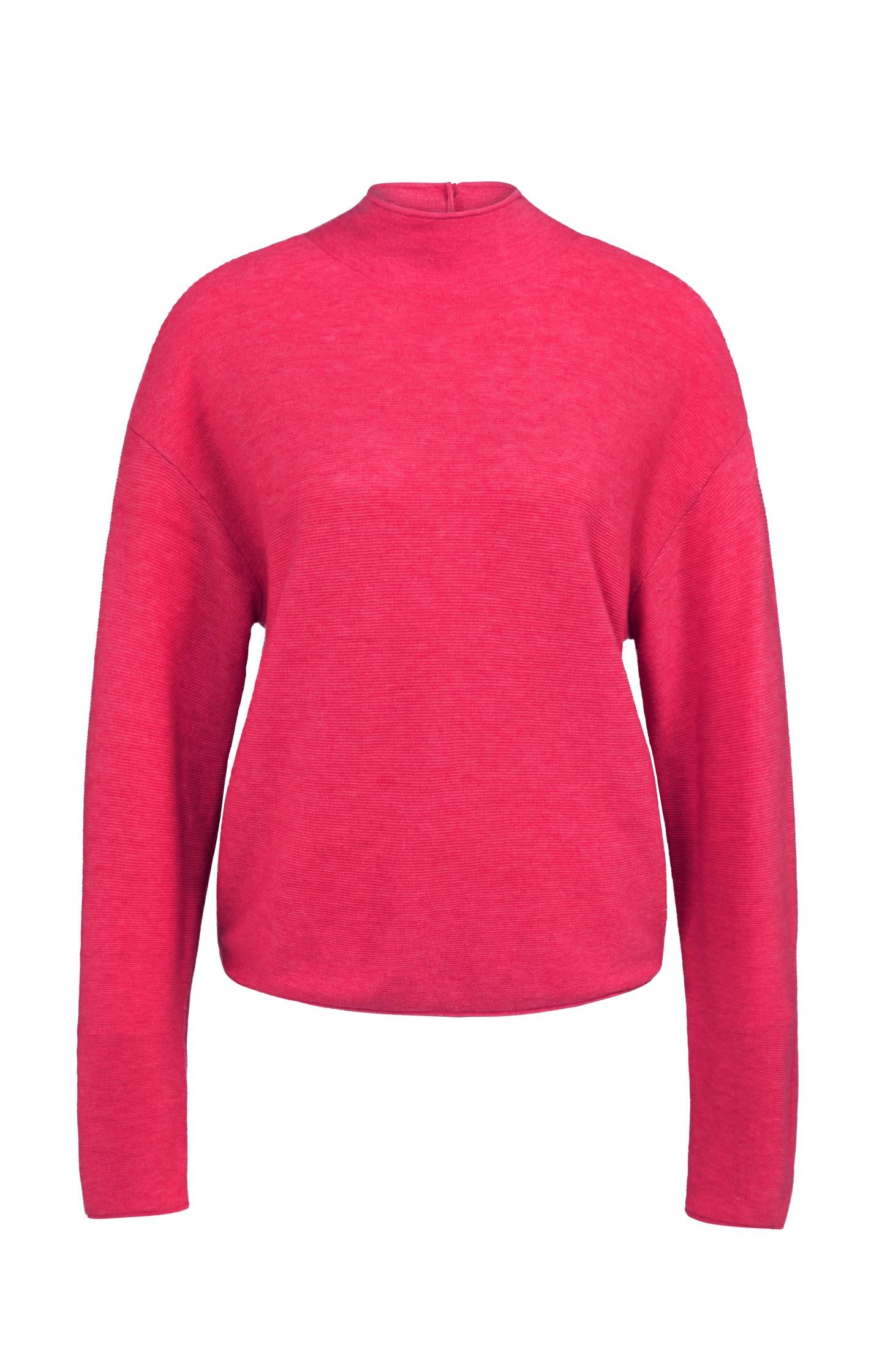 Textured knit sweater with buttoned back - Type: product