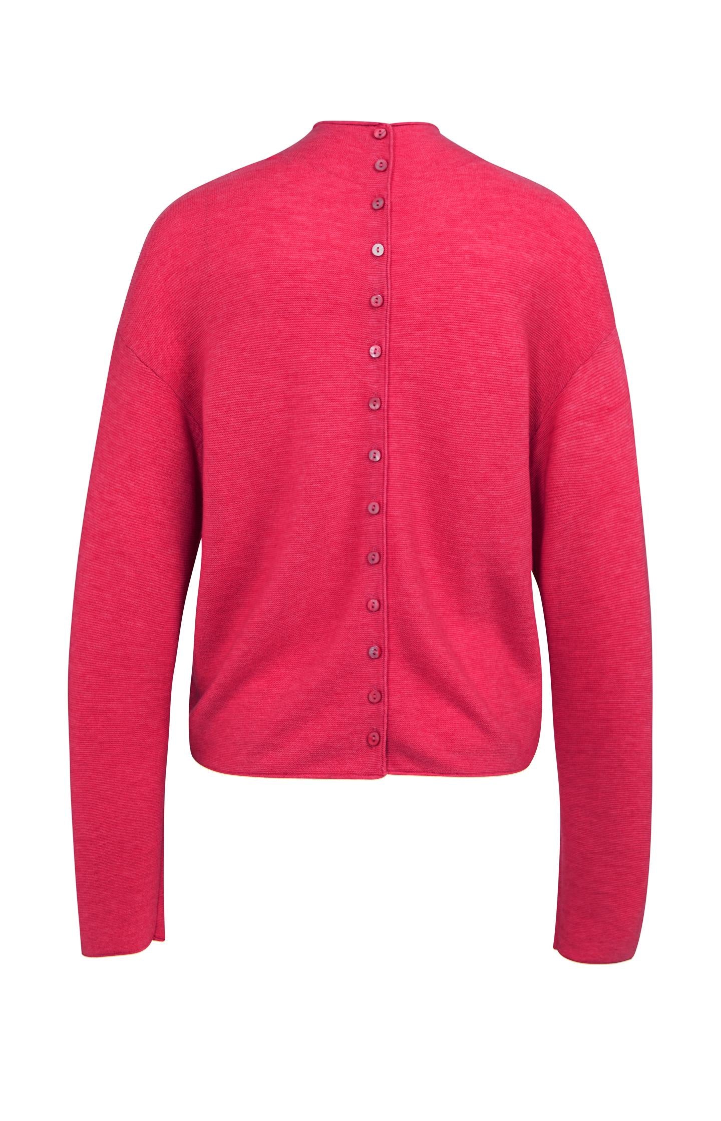 Textured knit sweater with buttoned back - Type: lookbook