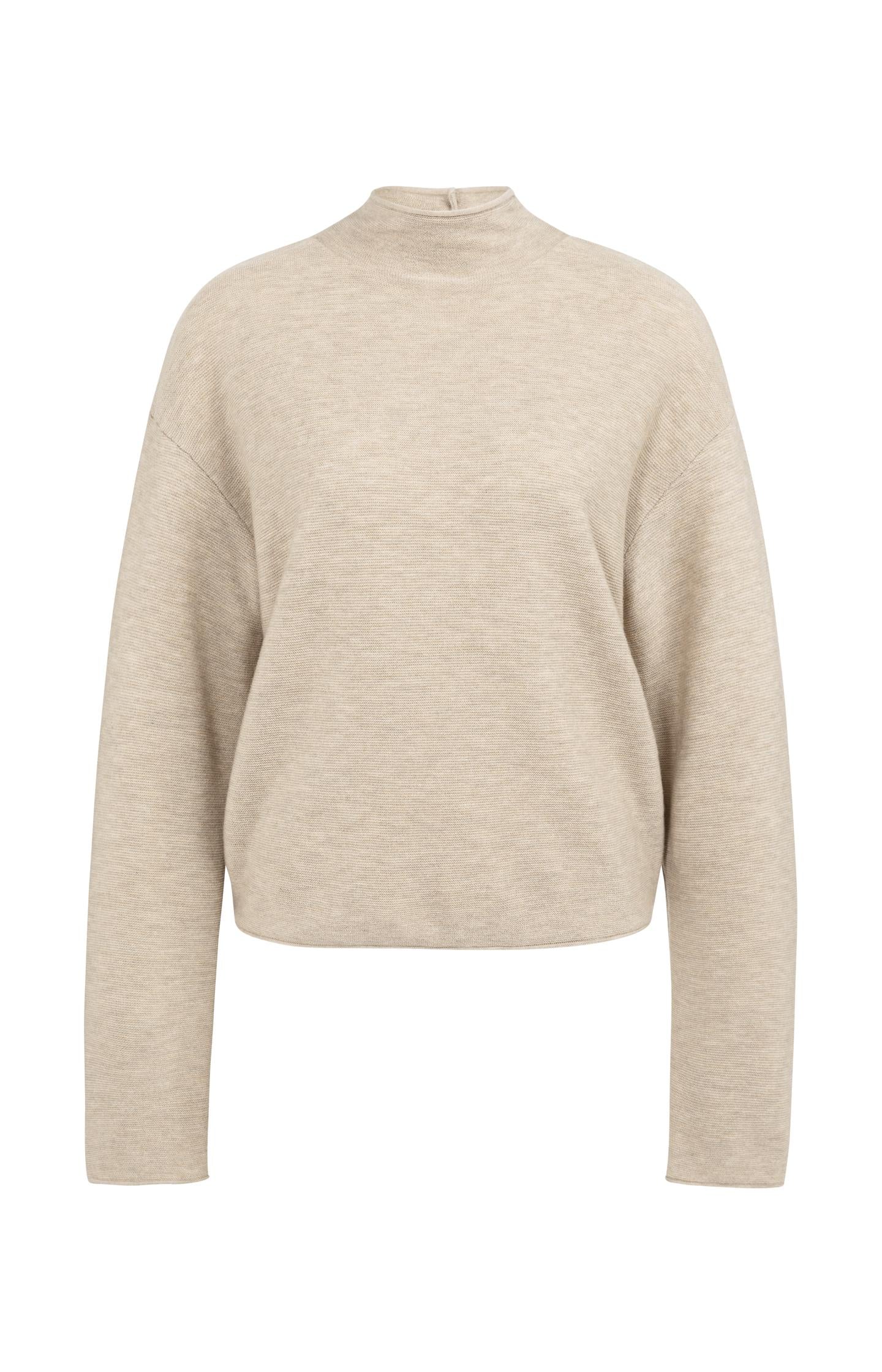 Textured knit sweater with buttoned back - Type: product