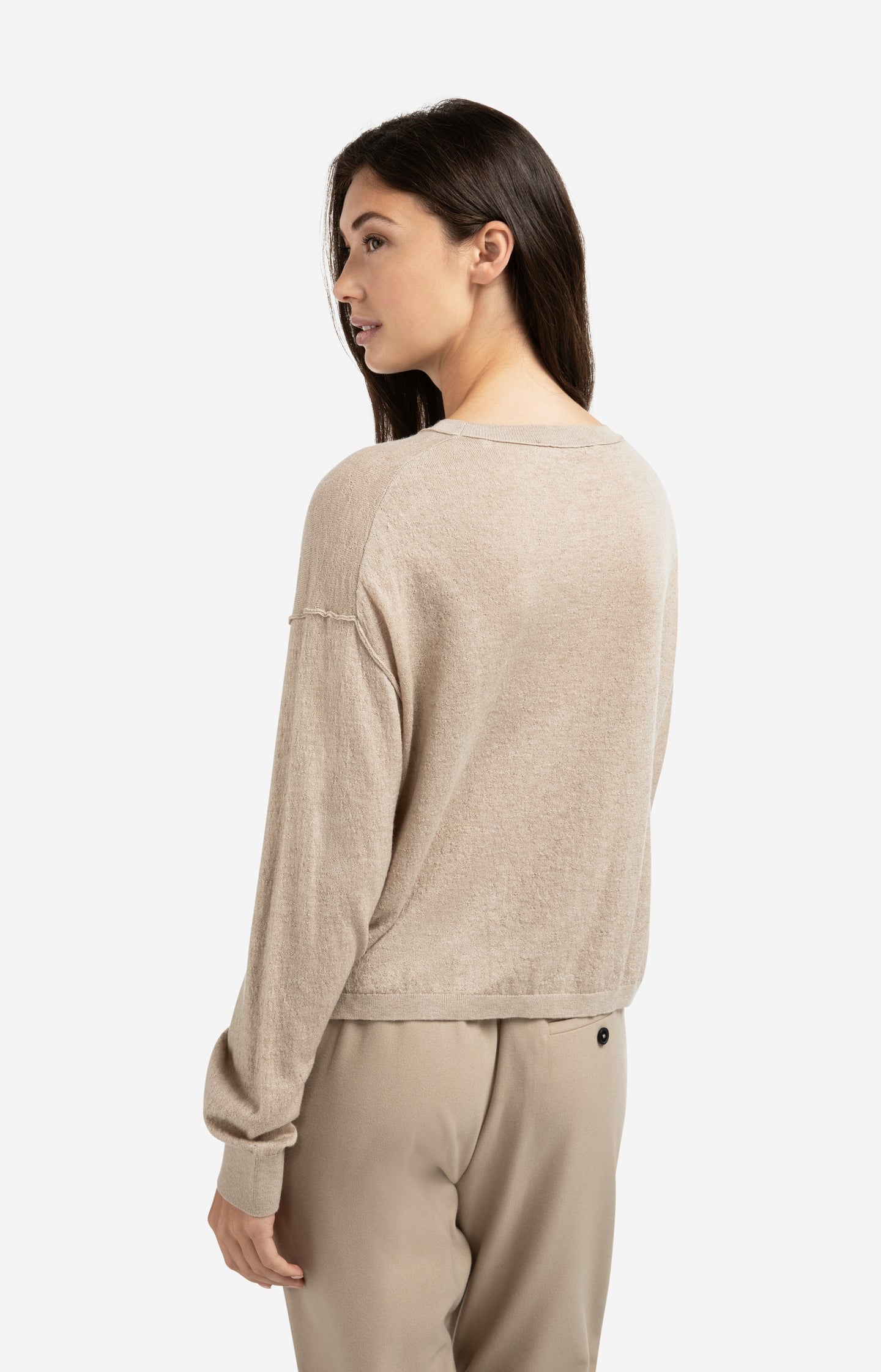 Textured knitted sweater with round neckline - Type: lookbook