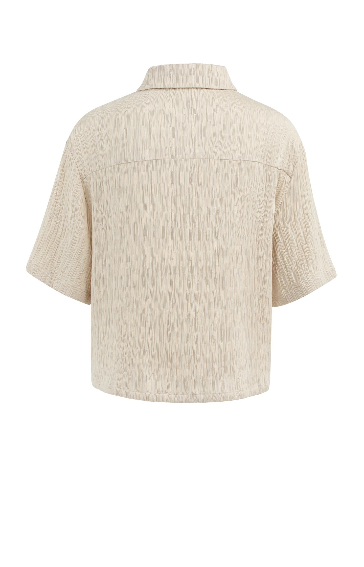 Textured short-sleeve blouse