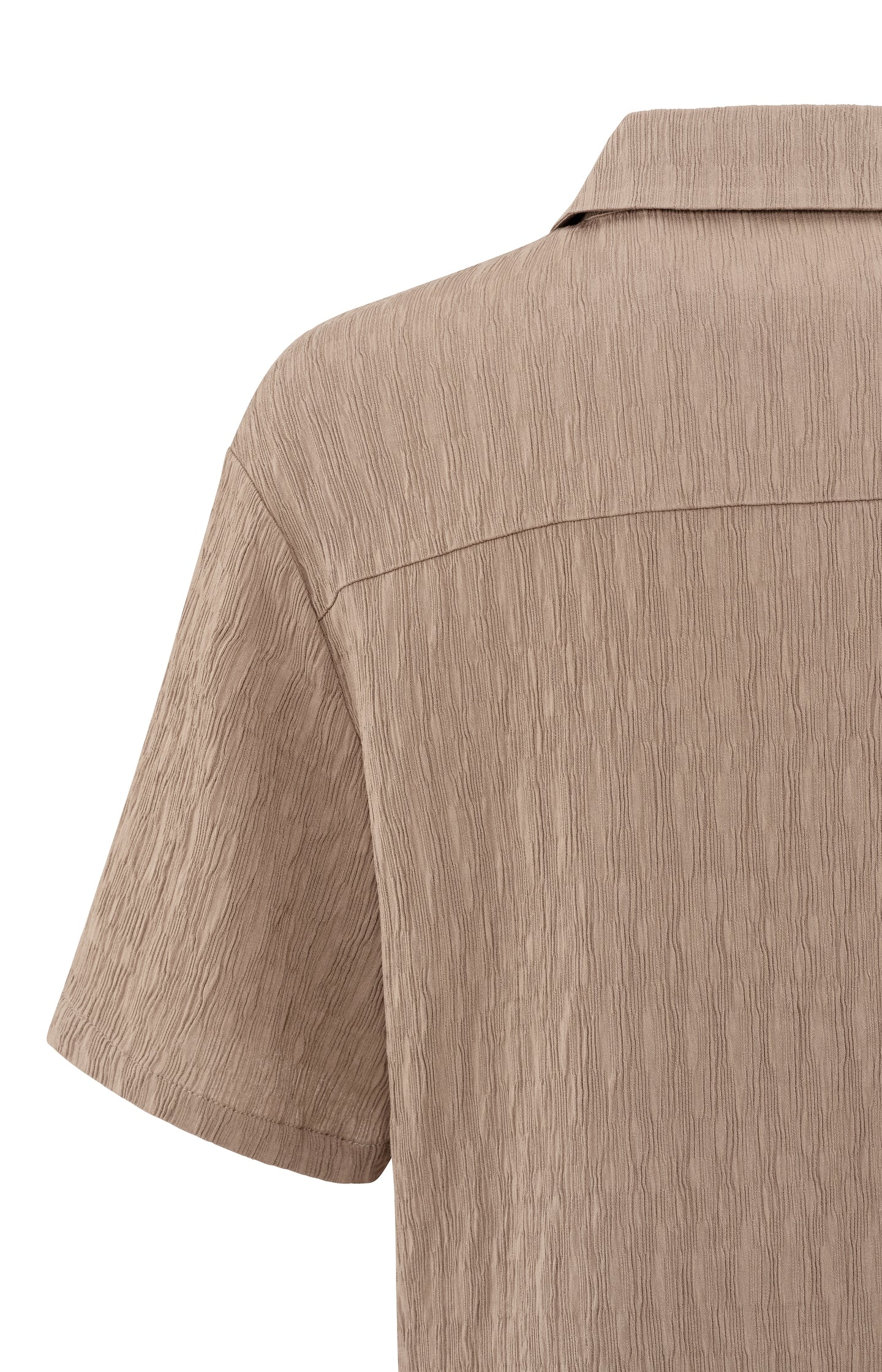 Textured short-sleeve blouse