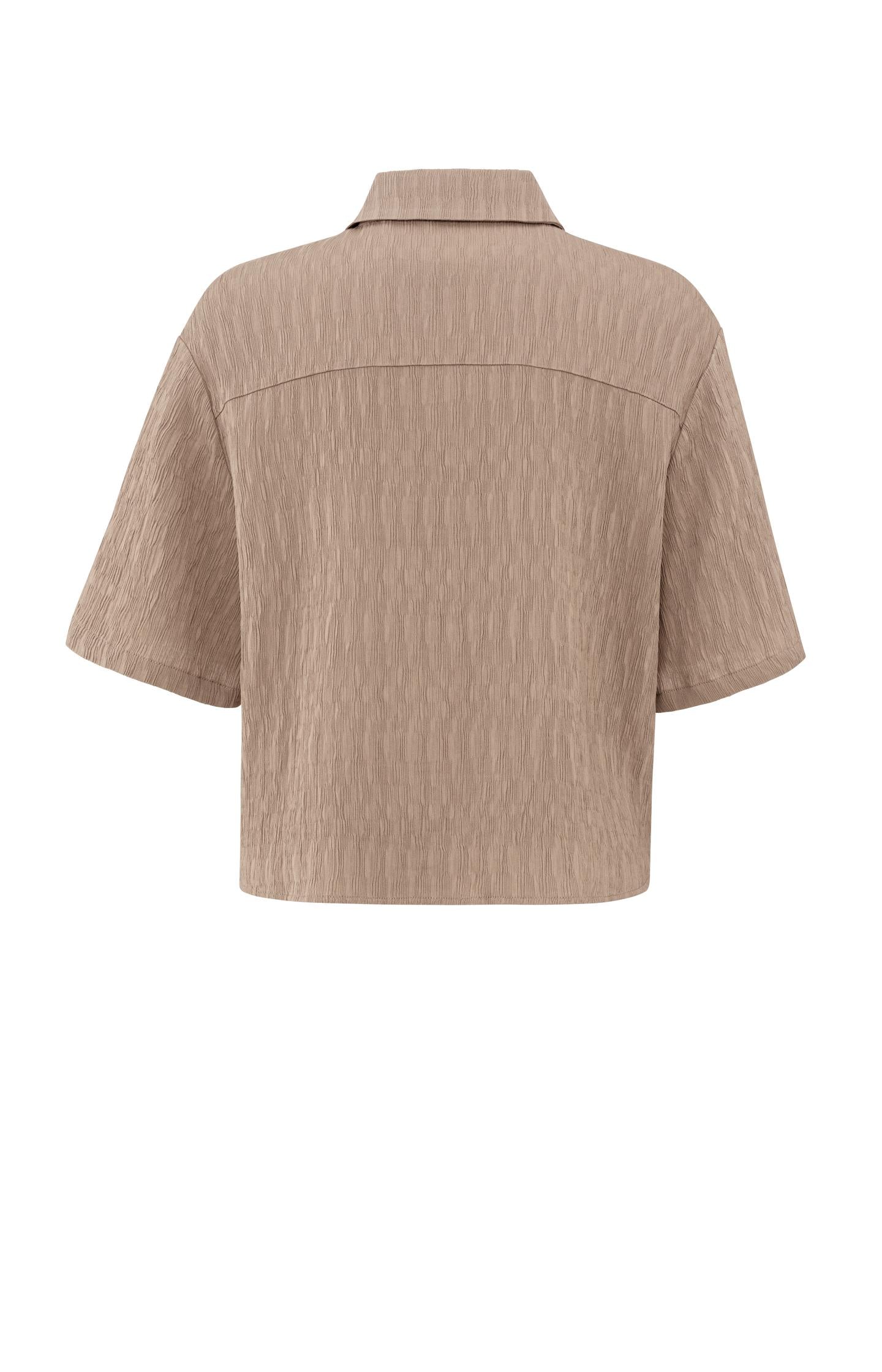 Textured short-sleeve blouse