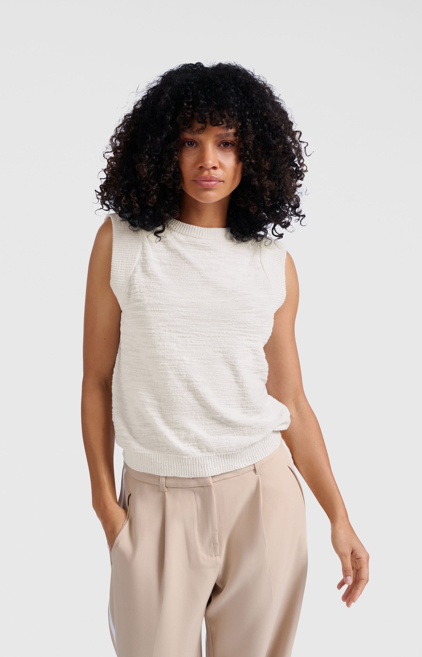 Textured sleeveless top