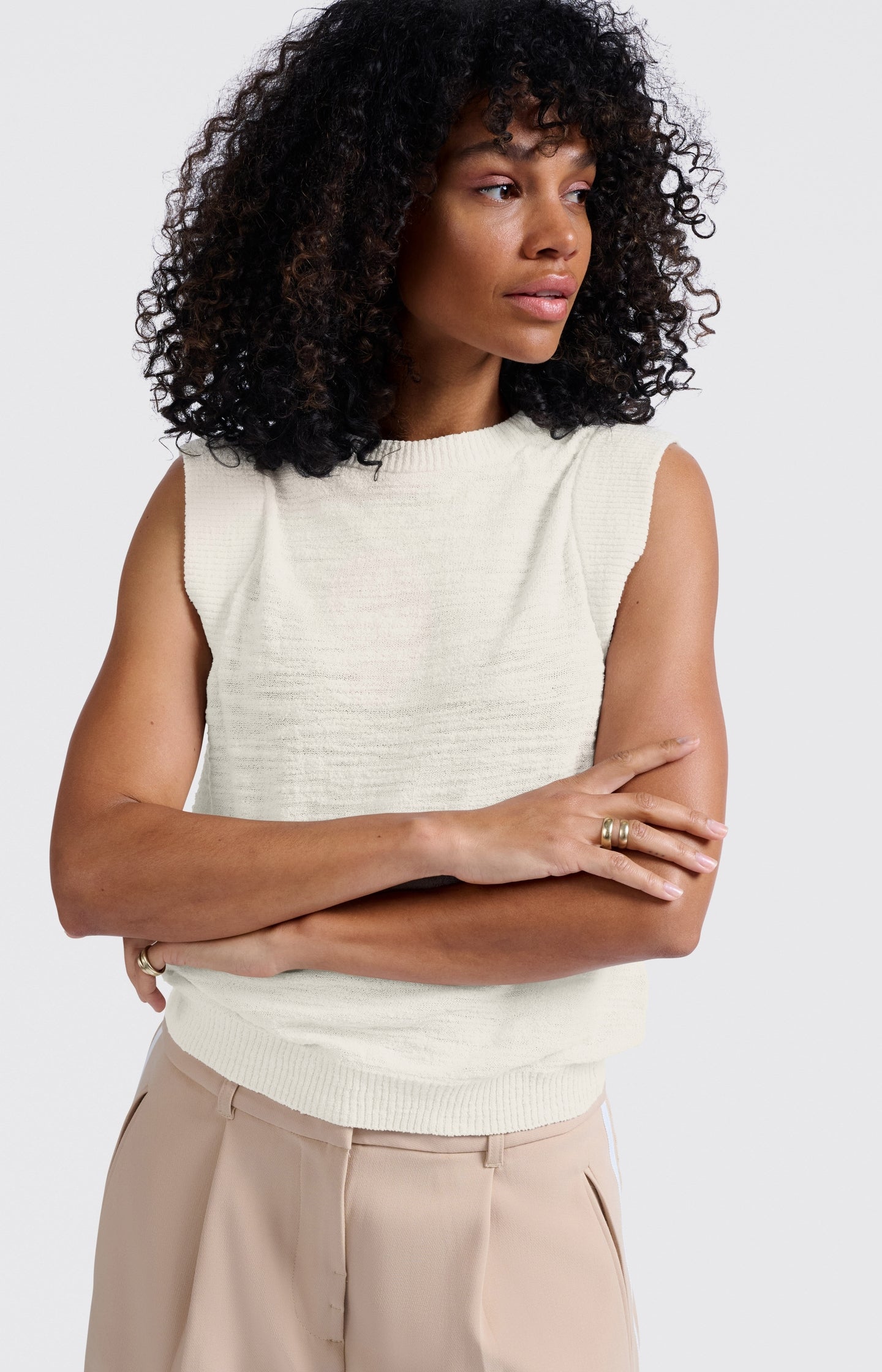 Textured sleeveless top
