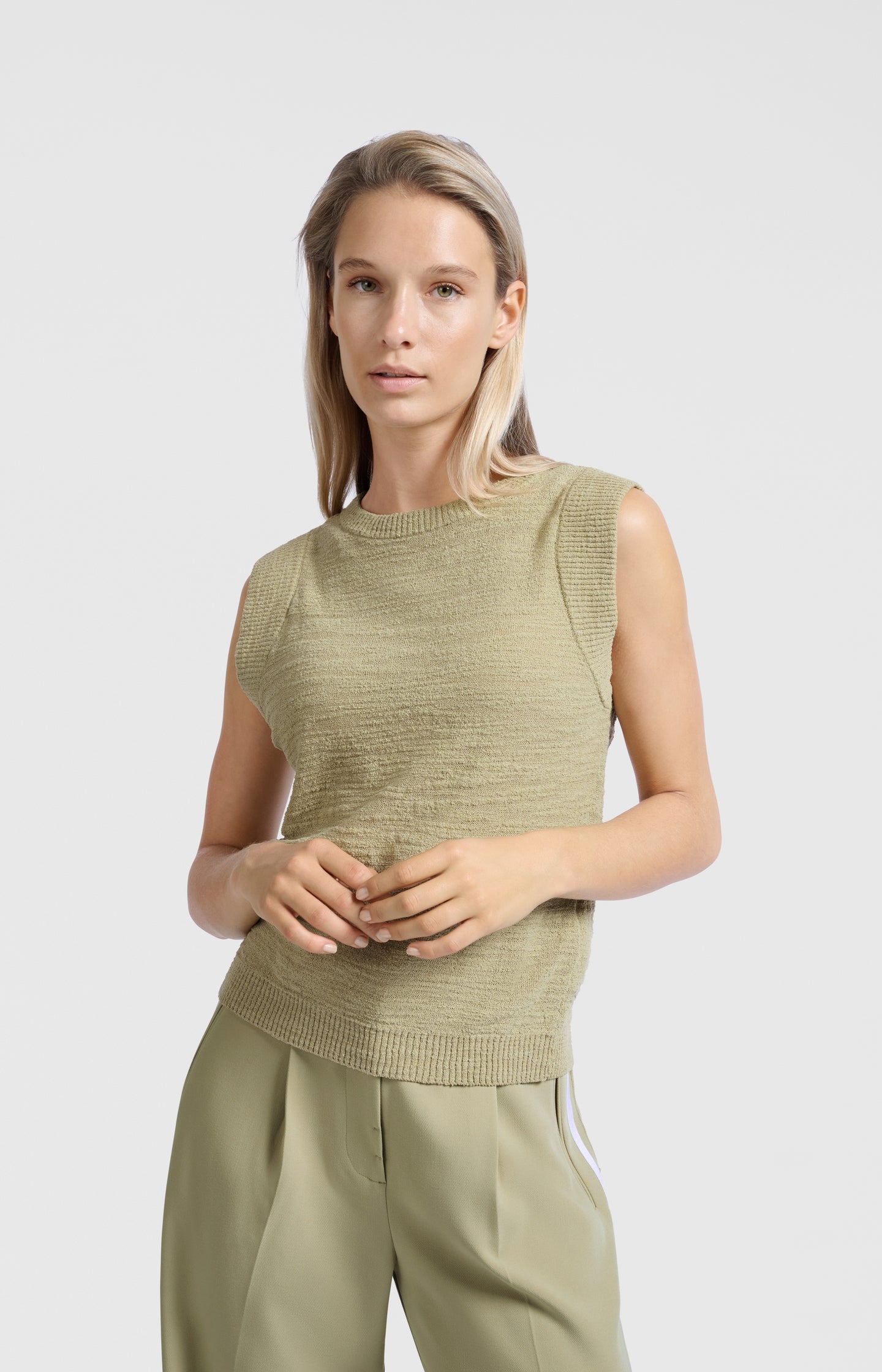 Textured sleeveless top