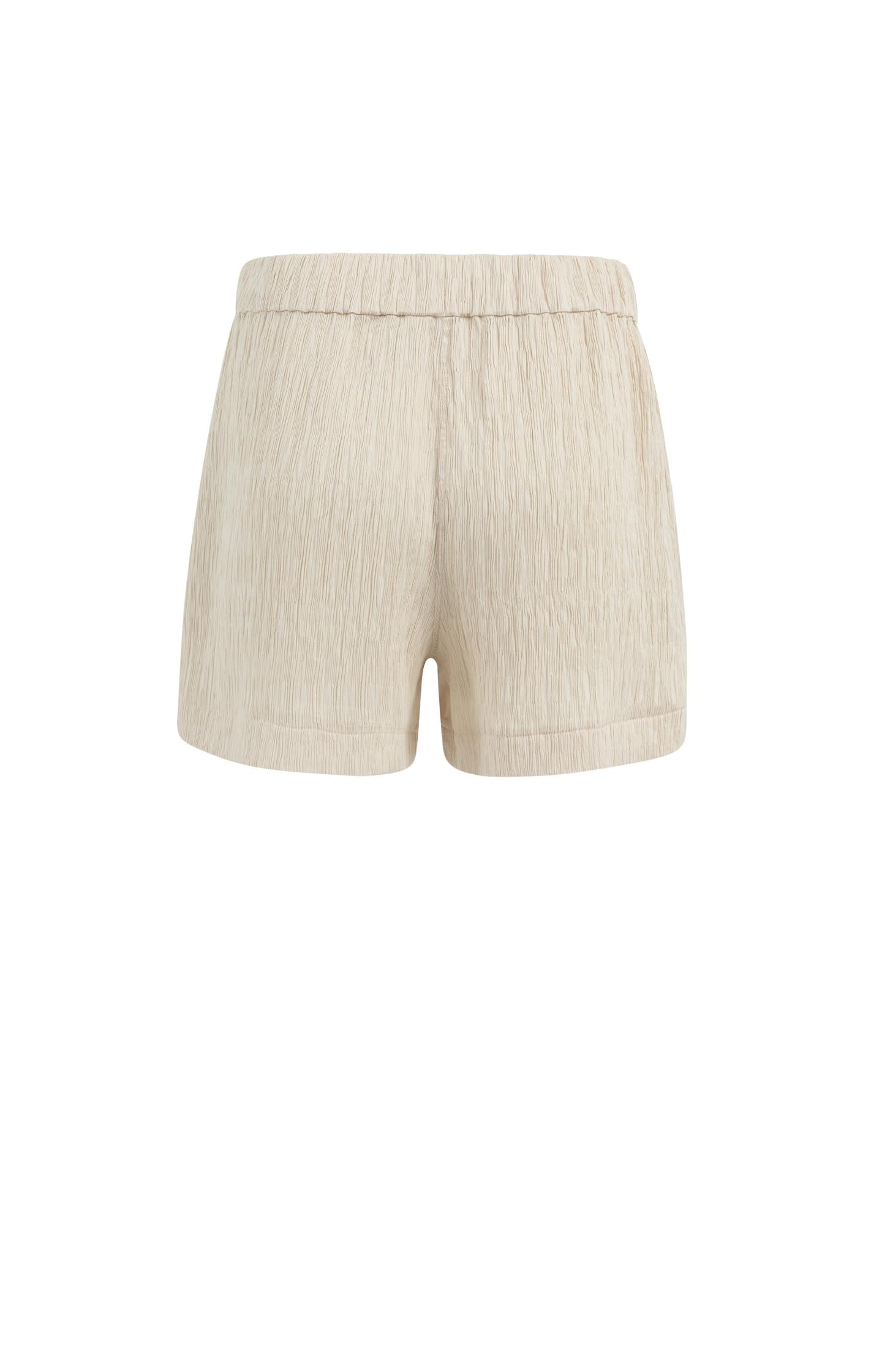 Textured woven shorts with elastic waistband