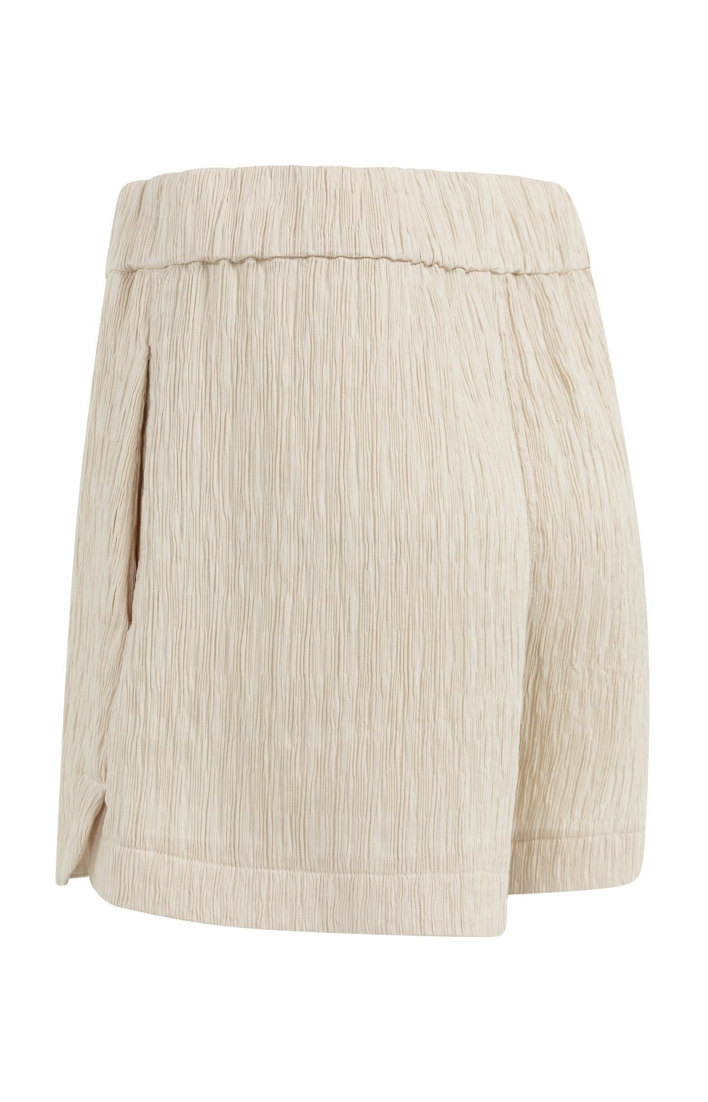Textured woven shorts with elastic waistband