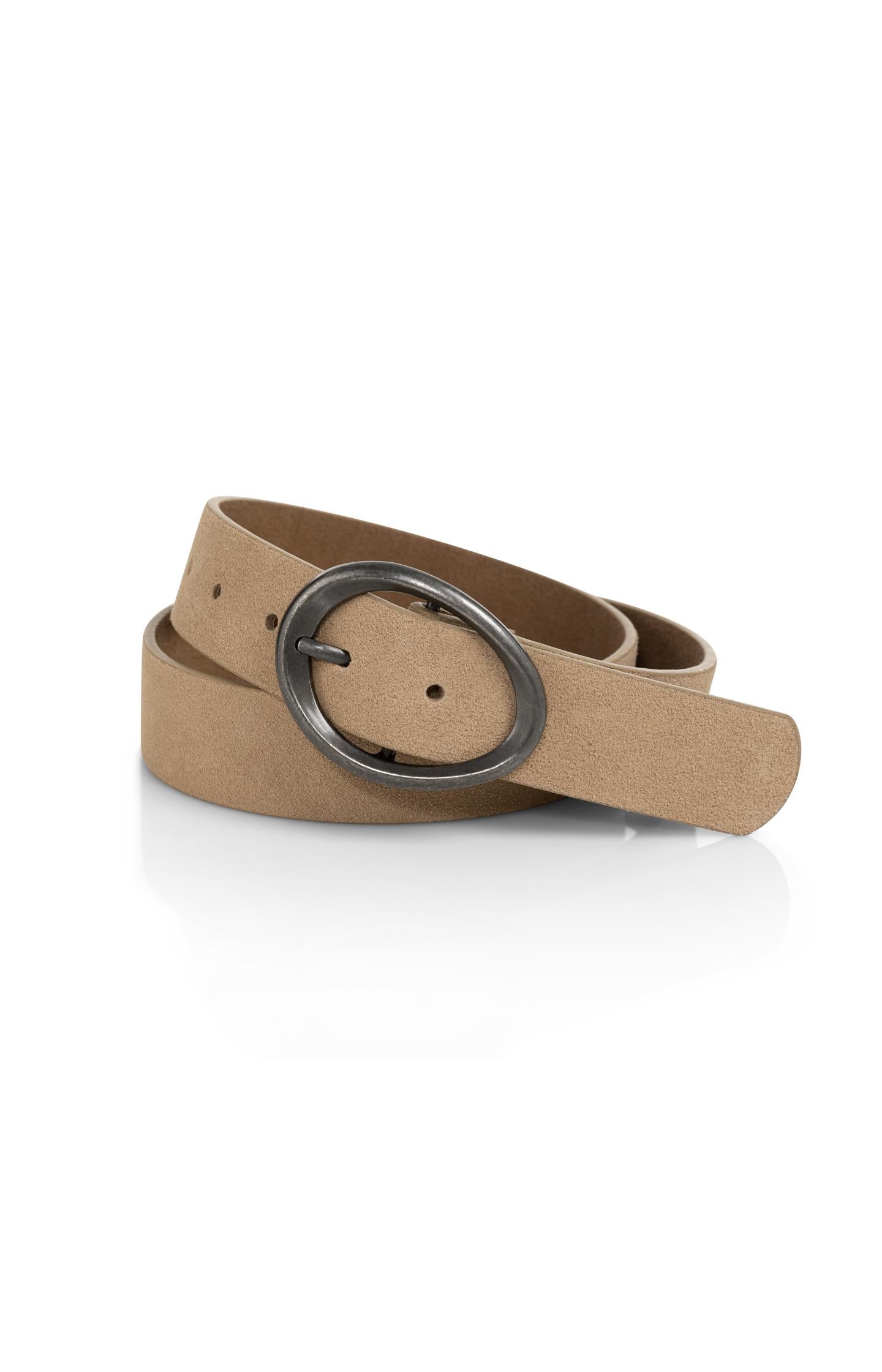 Thin suede belt with metal buckle - Type: product