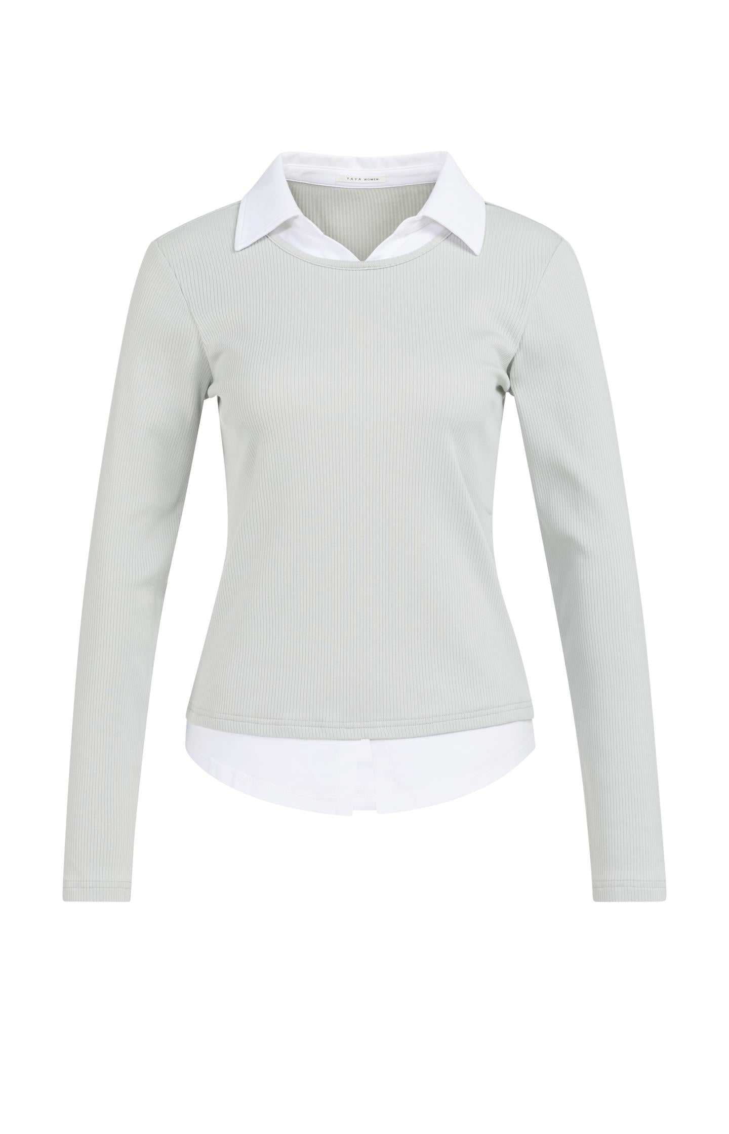 Top with blouse collar and layered effect - Type: product