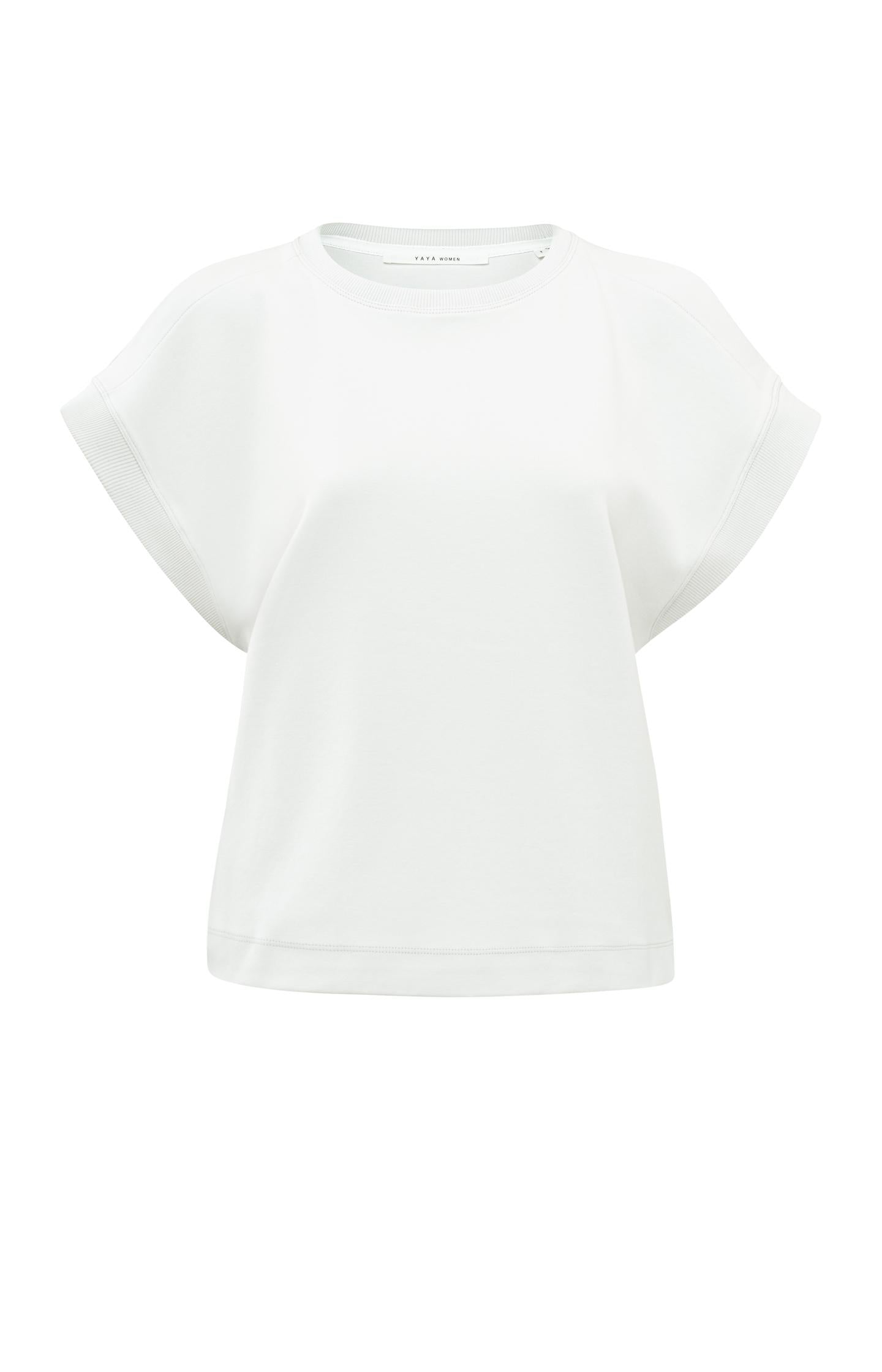 Top with crewneck, short sleeves and open shoulders - Type: product