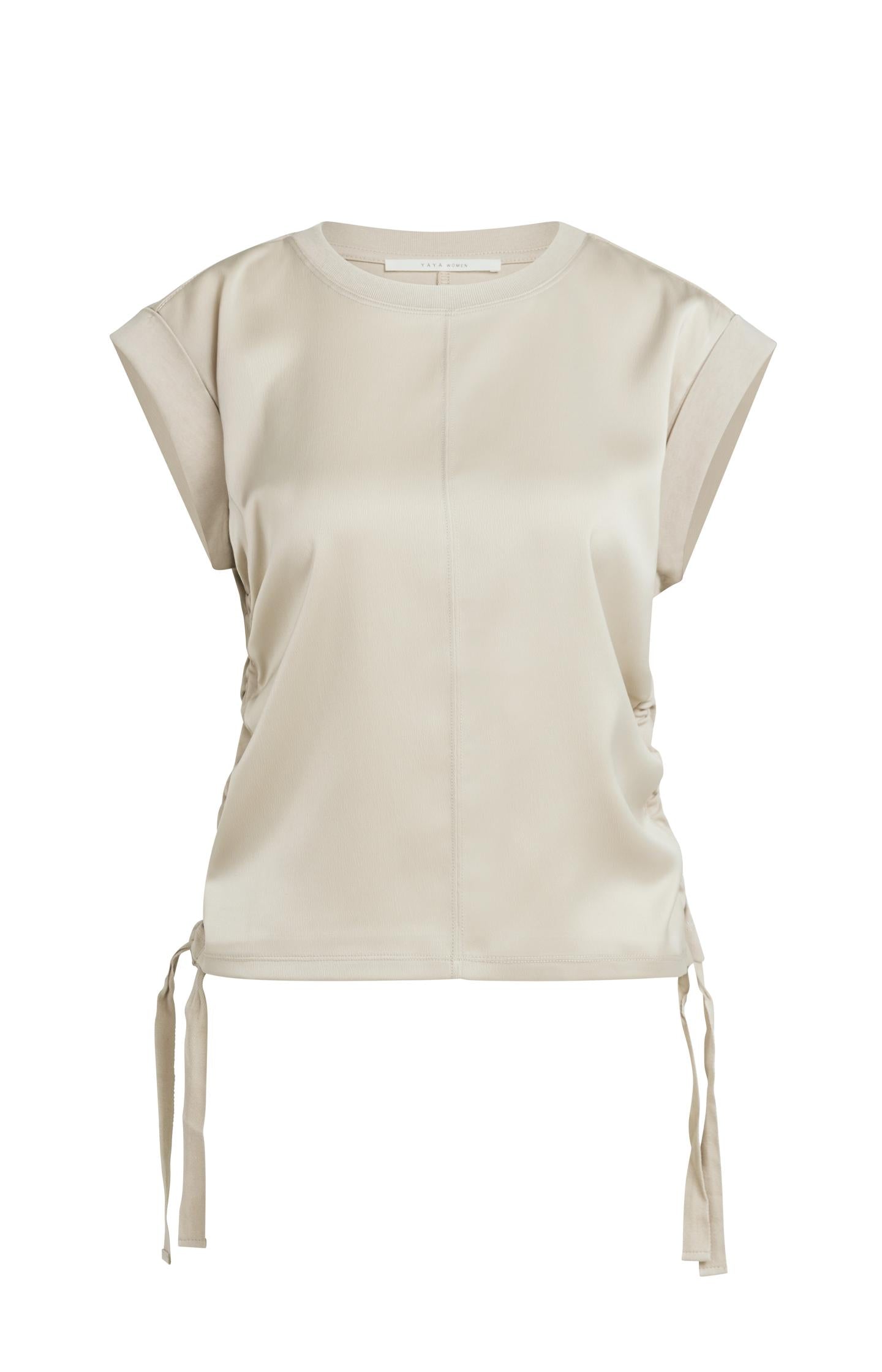 Top with drawstring details and cap sleeves