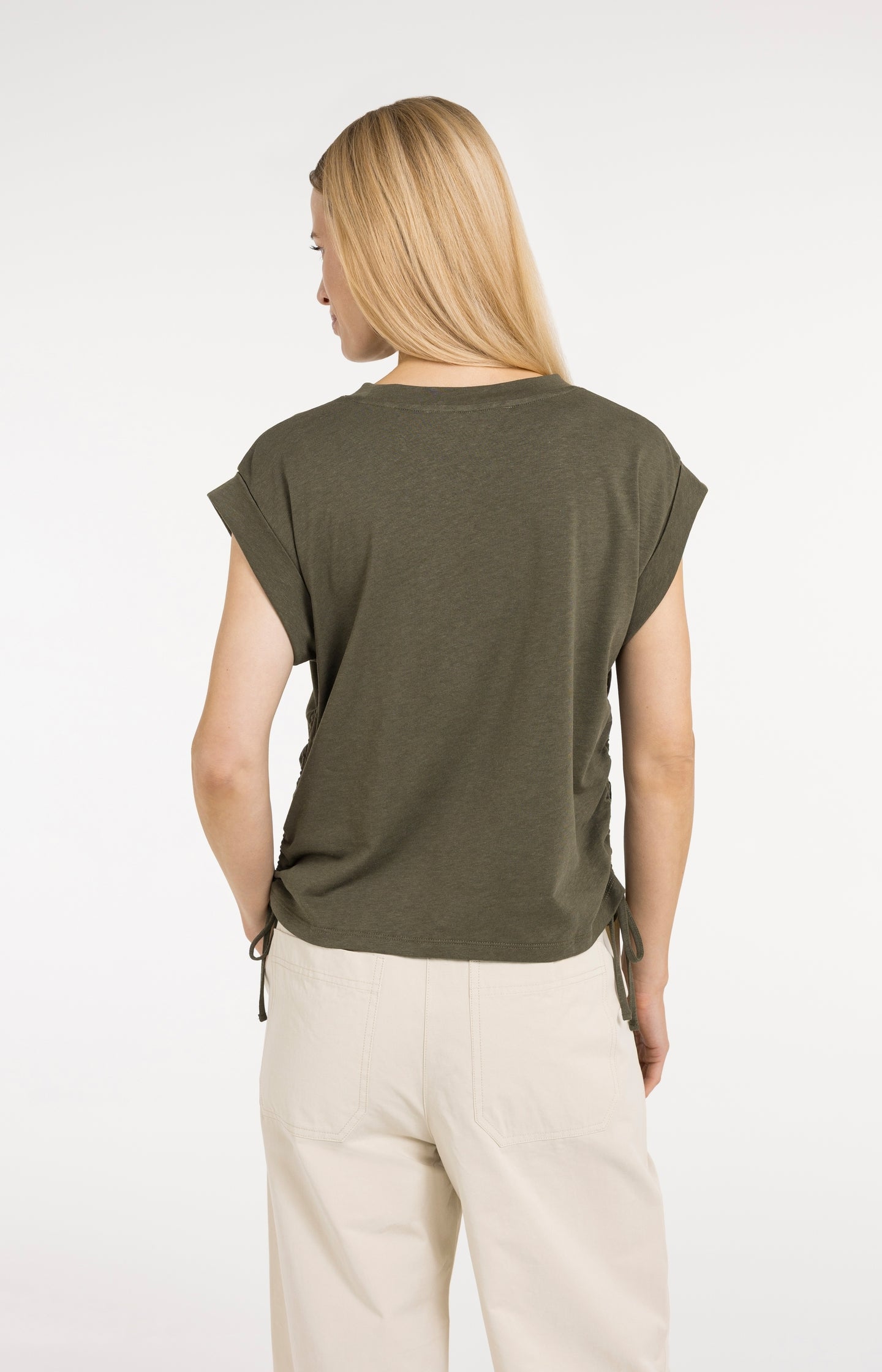 Top with short sleeves and adjustable cords