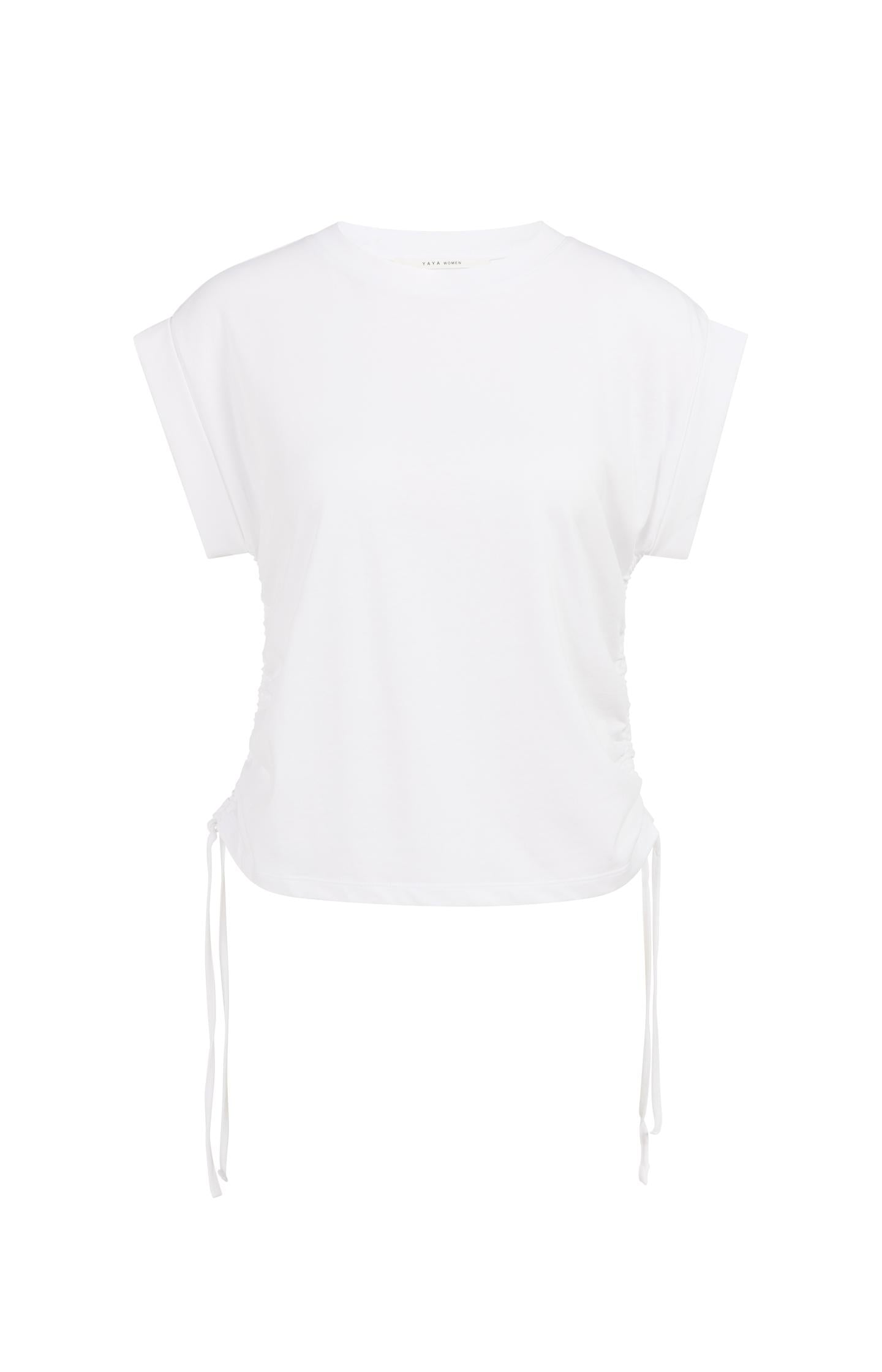 Top with short sleeves and adjustable cords