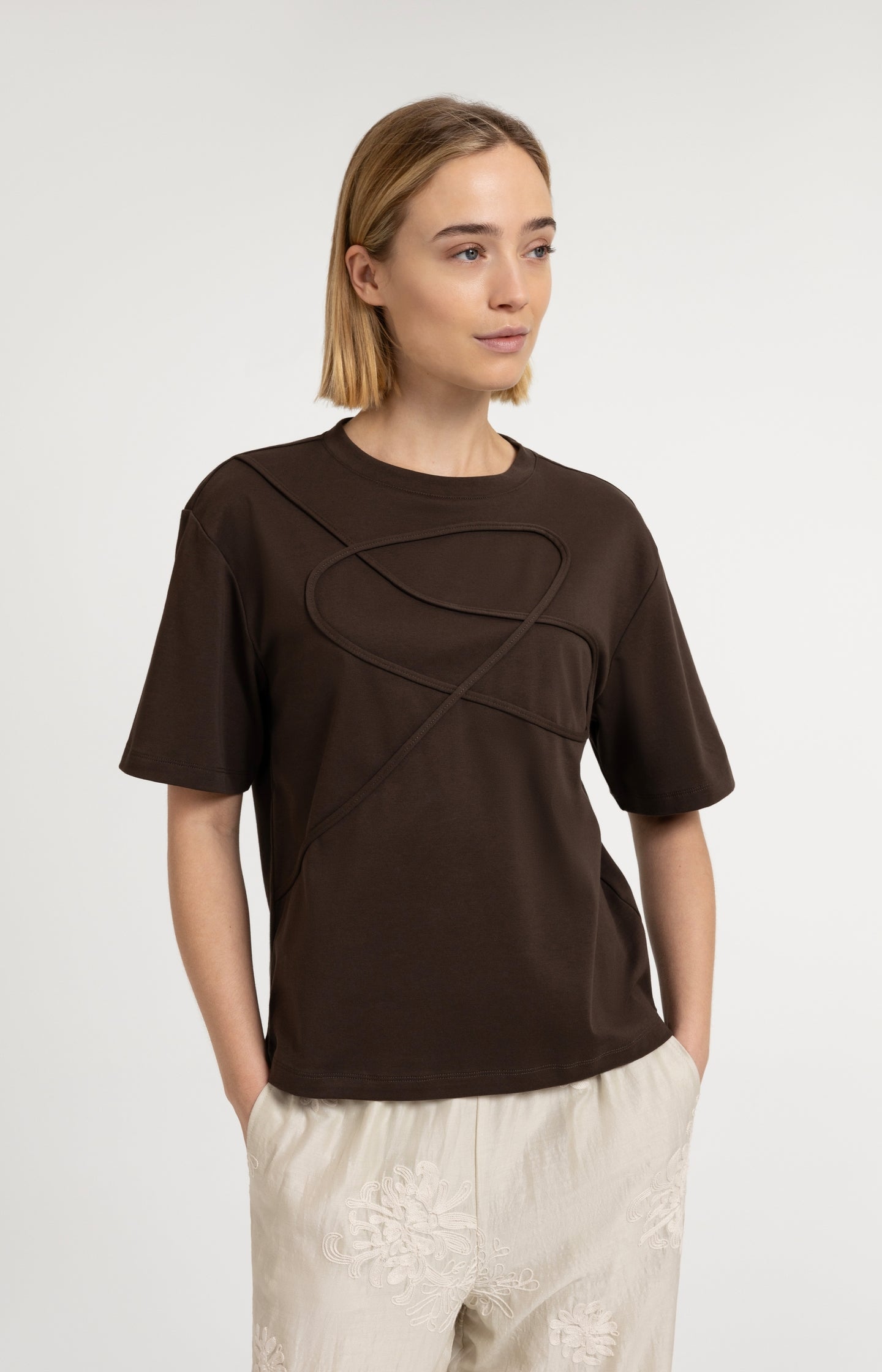 Top with stitched detail