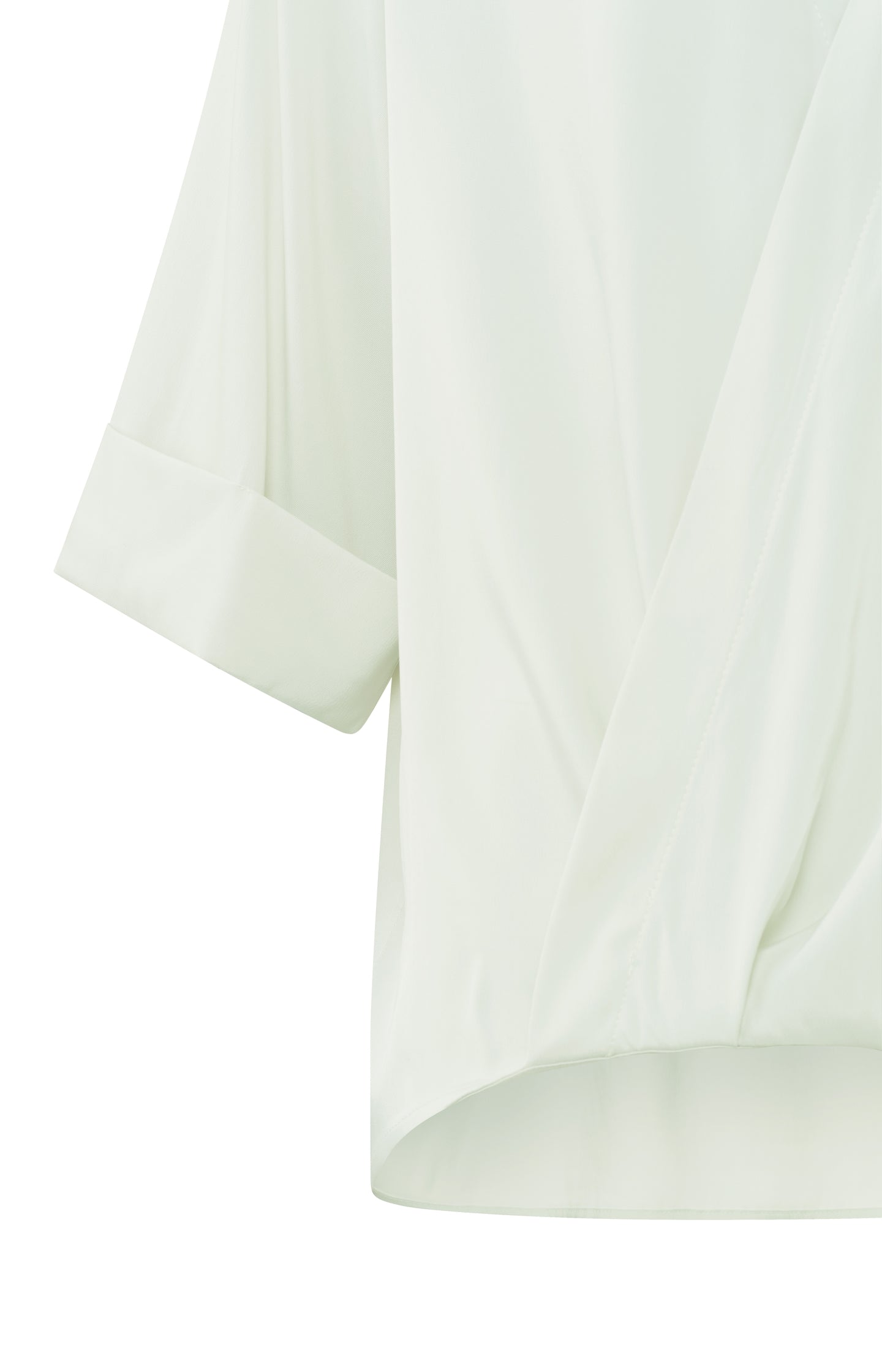 Top with V-neck, 3/4 length sleeves and draped details
