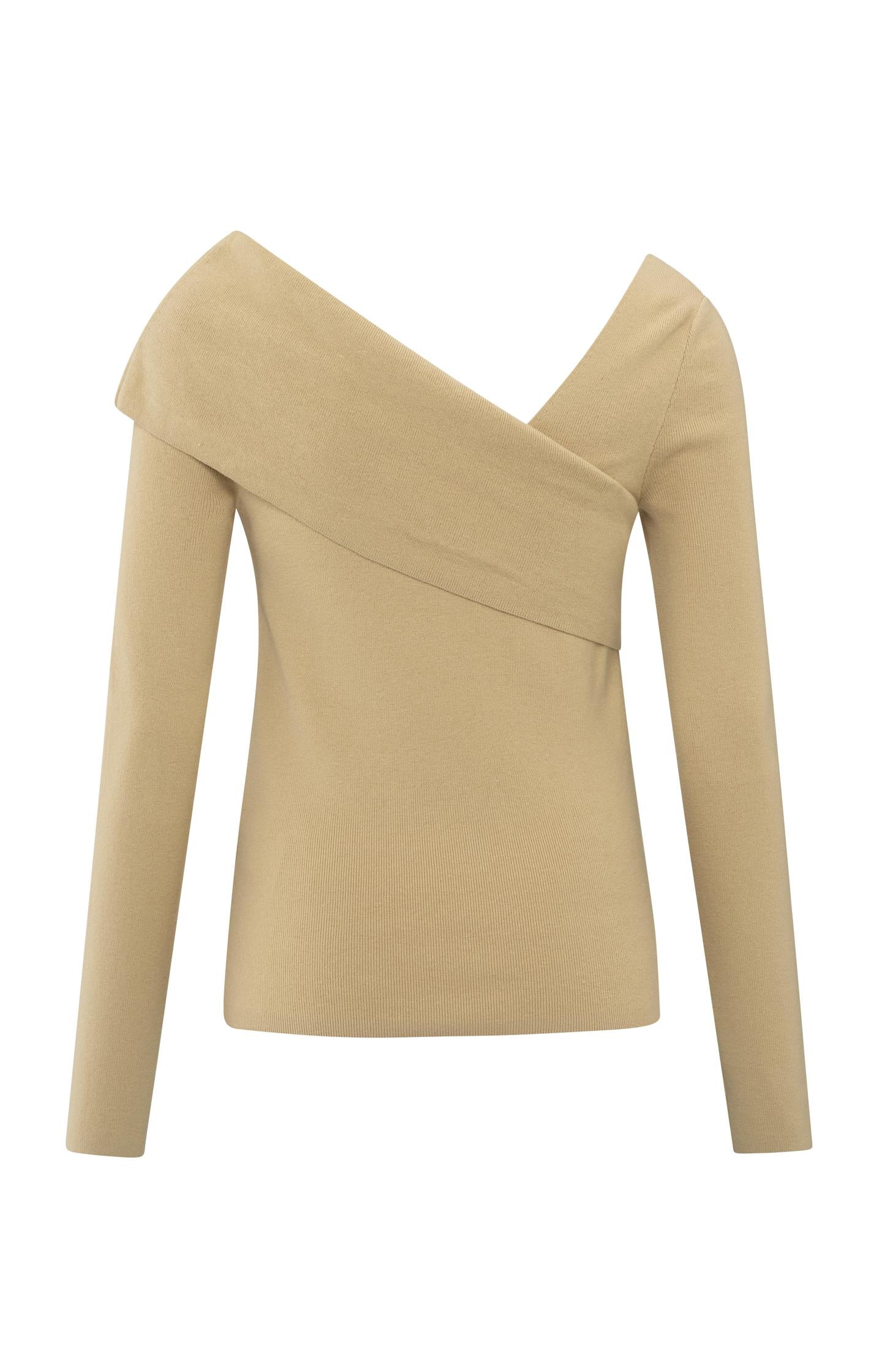 Top with wrap-over neckline