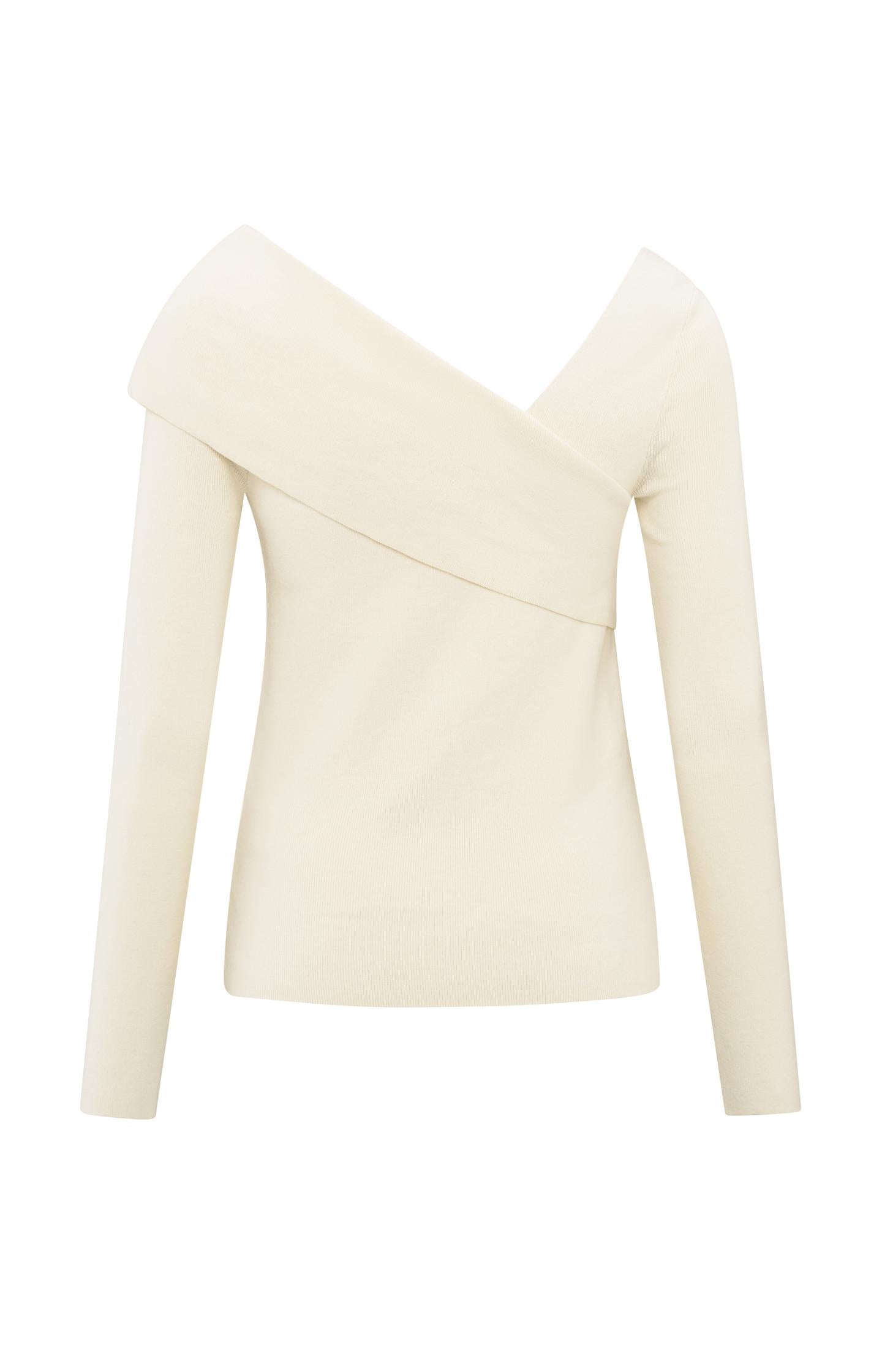 Top with wrap-over neckline