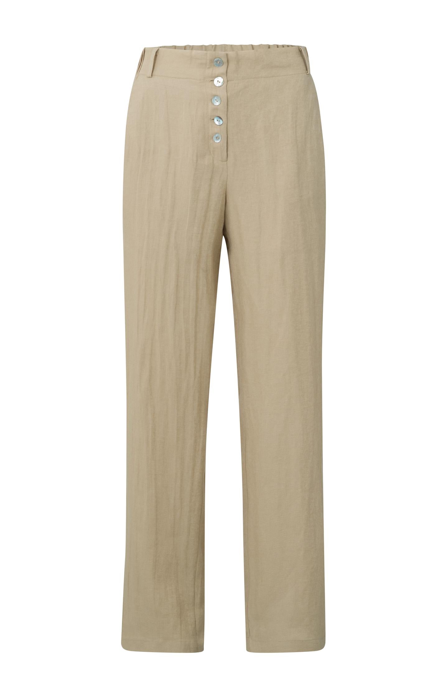 Trousers with buttons, side pockets and elastic waist - Type: product