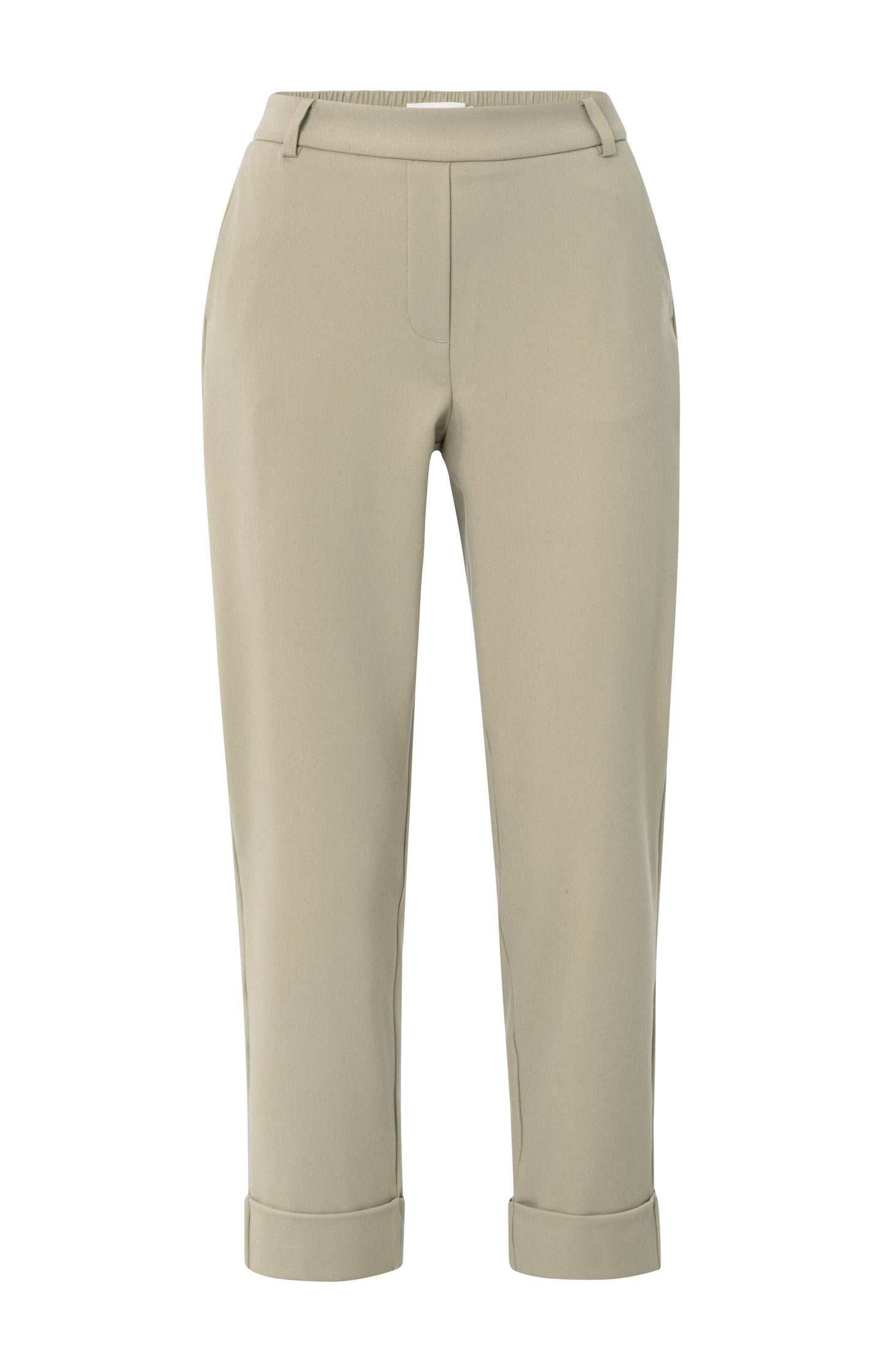 Trousers with elastic waistband and turned-up hem - Type: product