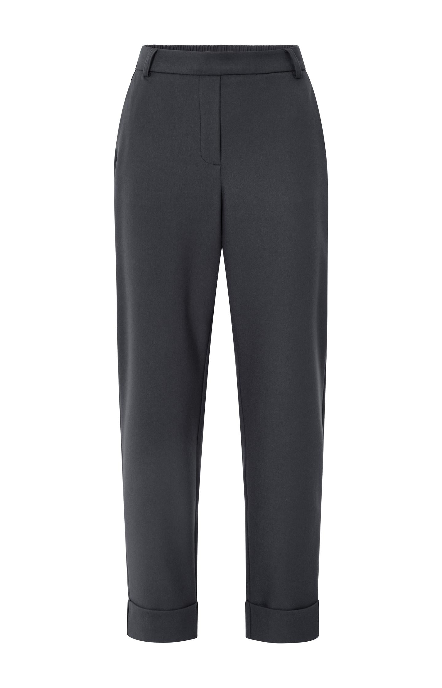 Trousers with elastic waistband and turned-up hem - Type: product