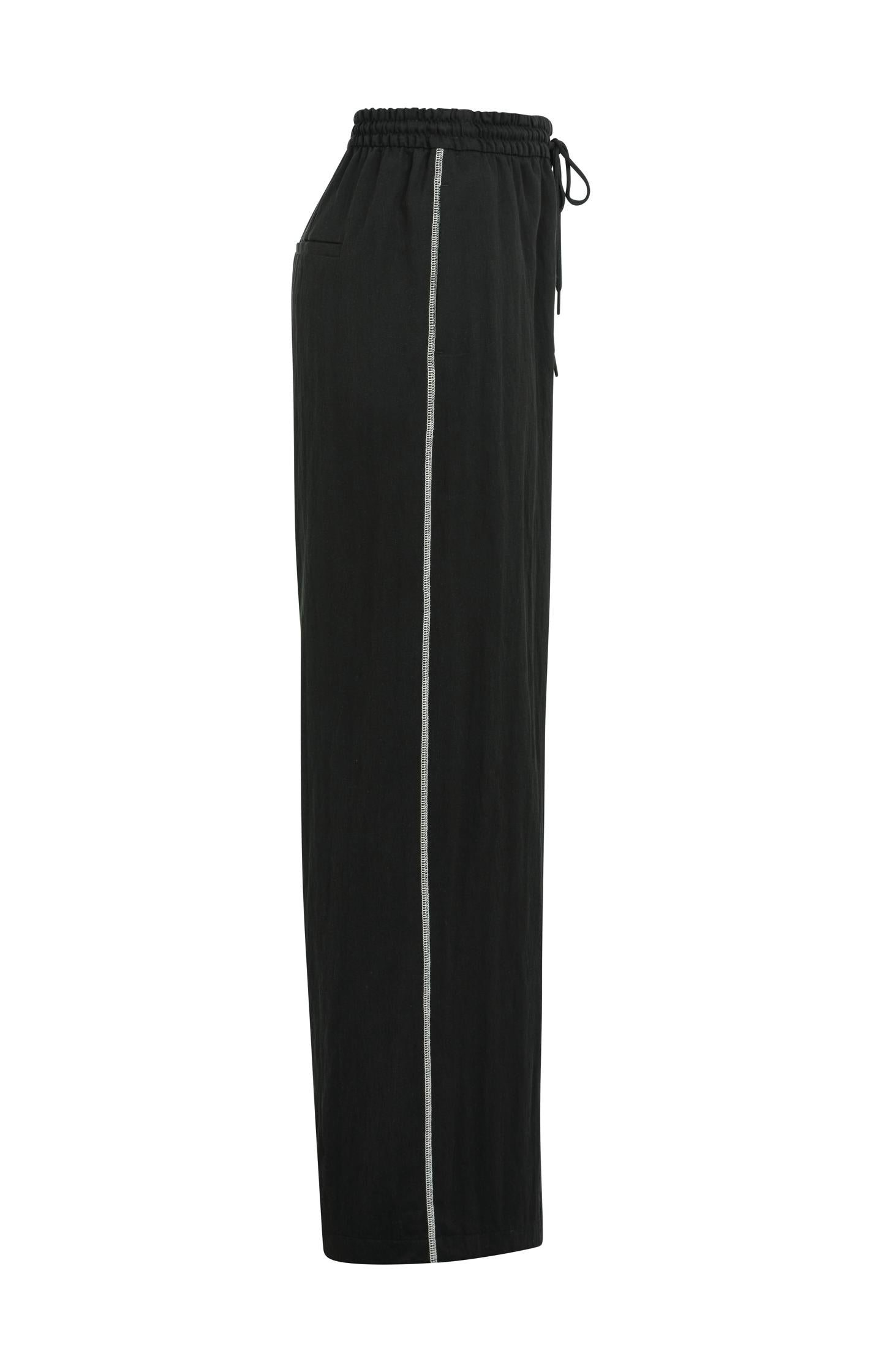 Trousers with wide legs and contrast stitching L32