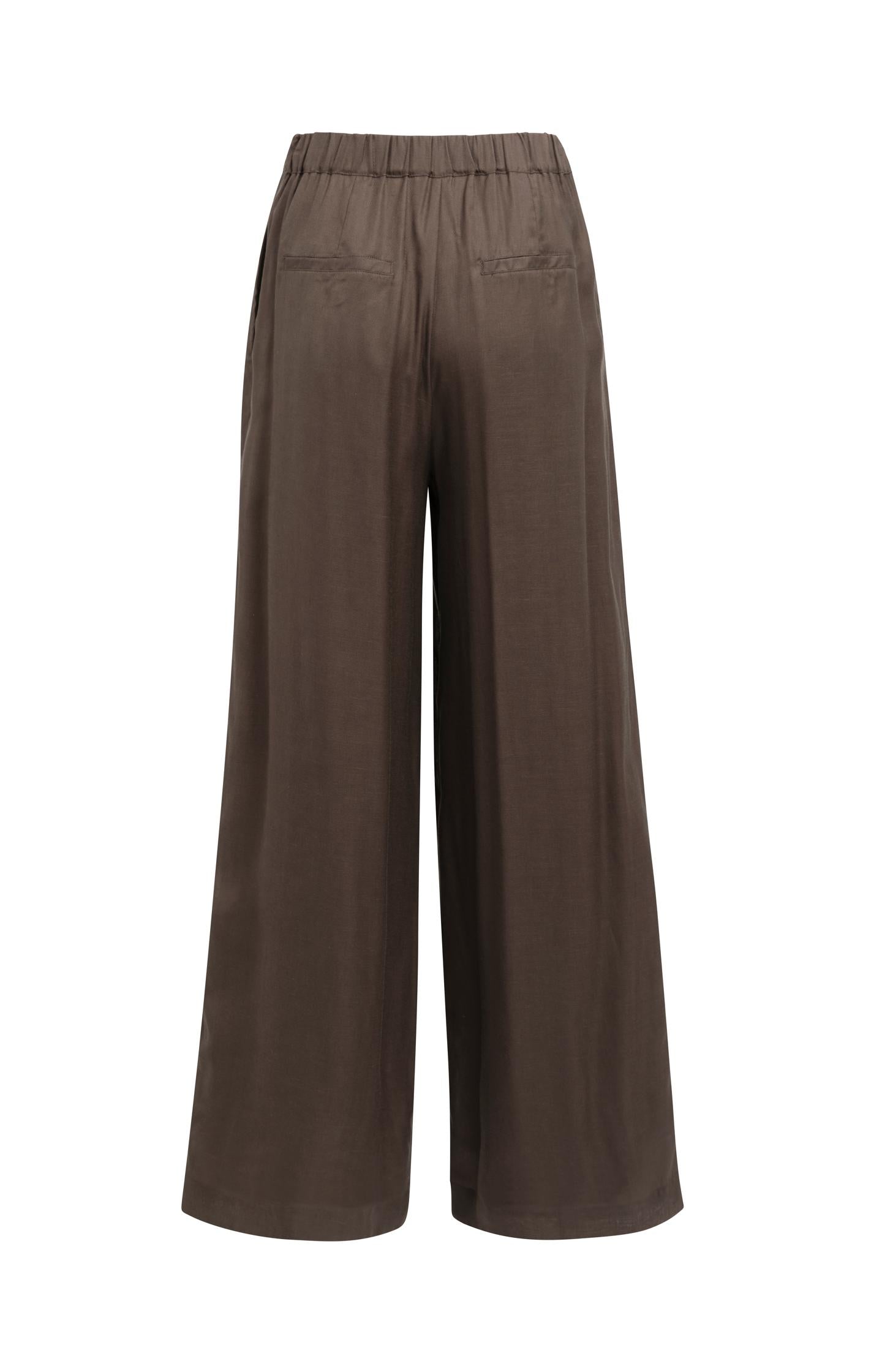 Trousers with wide legs and half elastic waist - Type: video