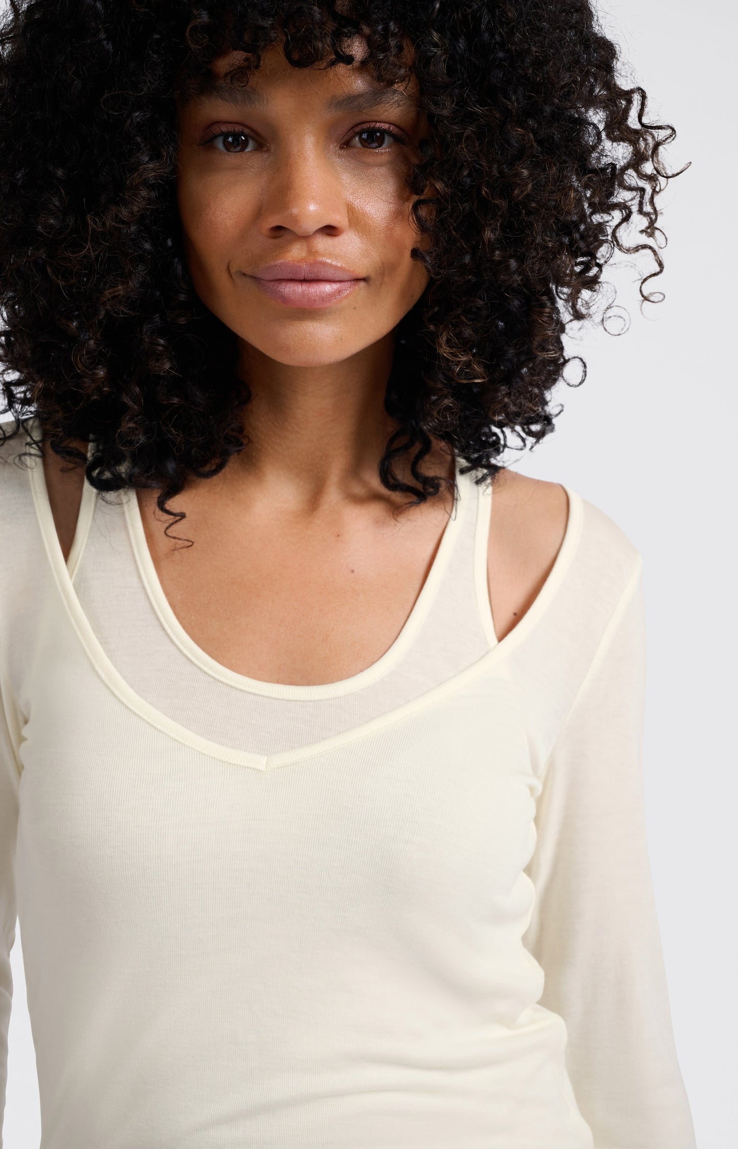 Two-in-one top with long sleeves