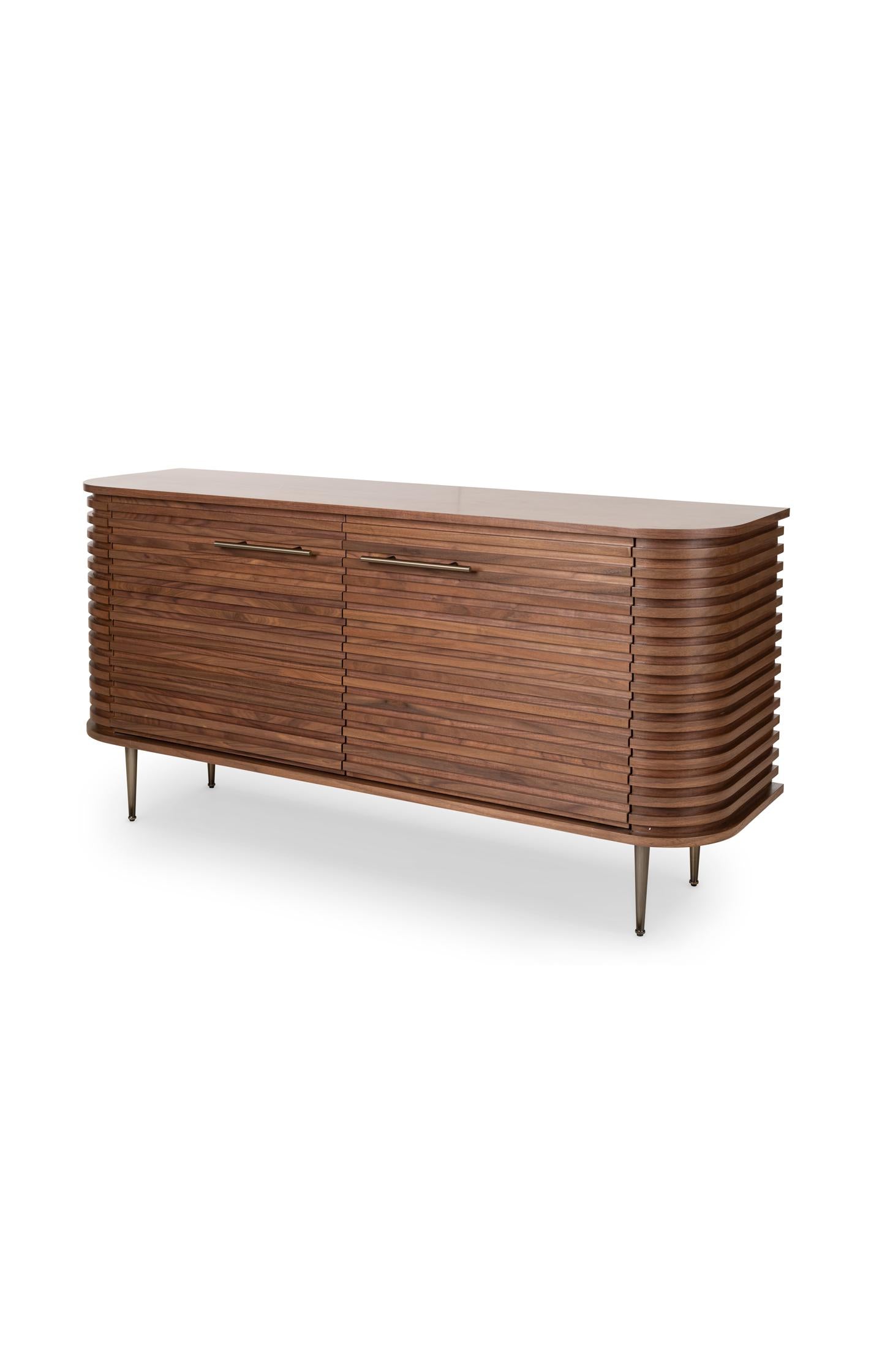 Walnut veneer sideboard