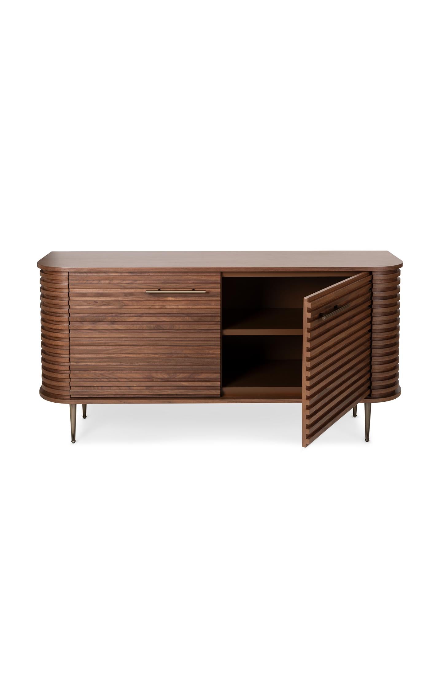Walnut veneer sideboard