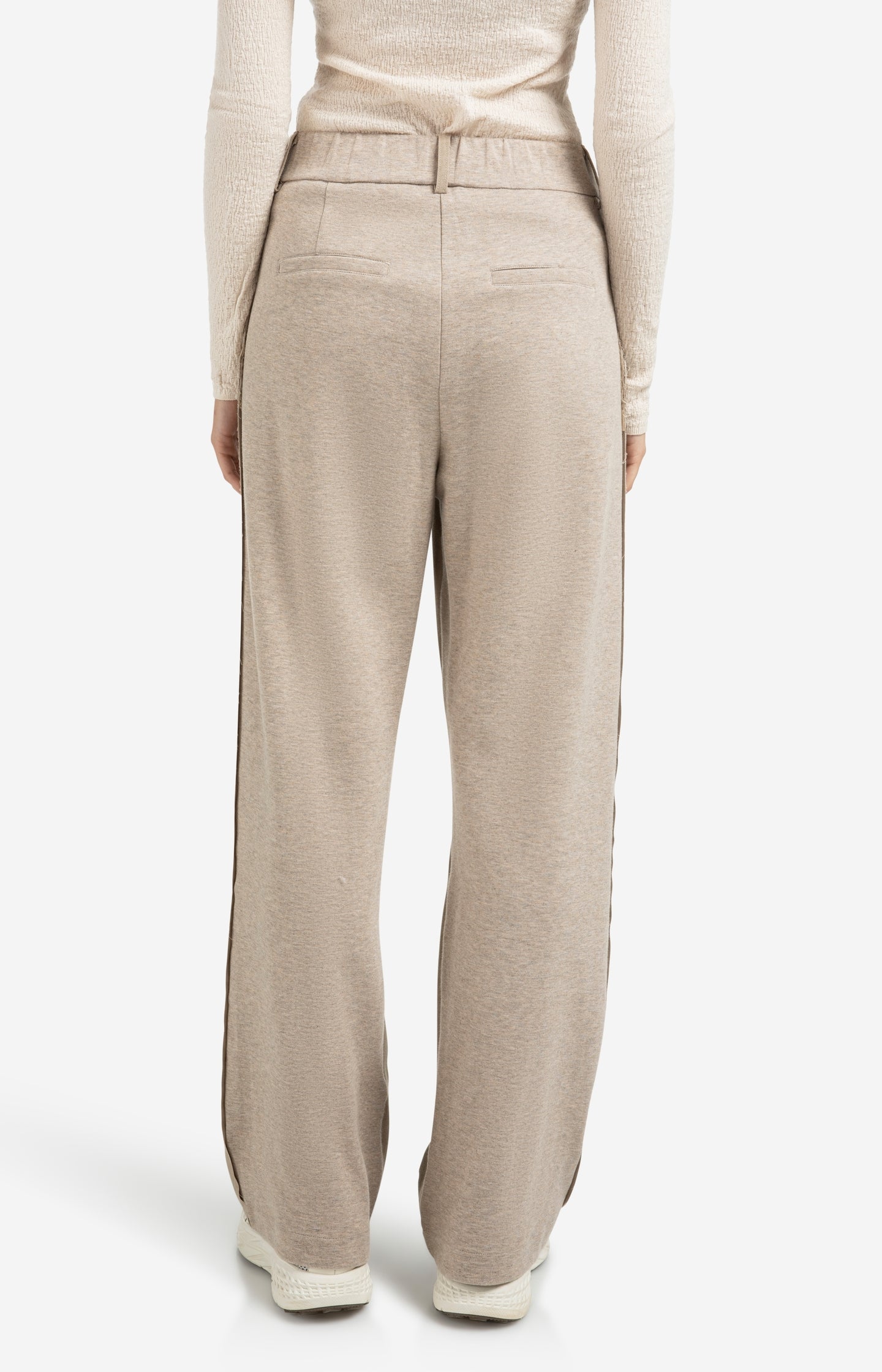 Wide leg trousers with jersey fabric back - Type: lookbook