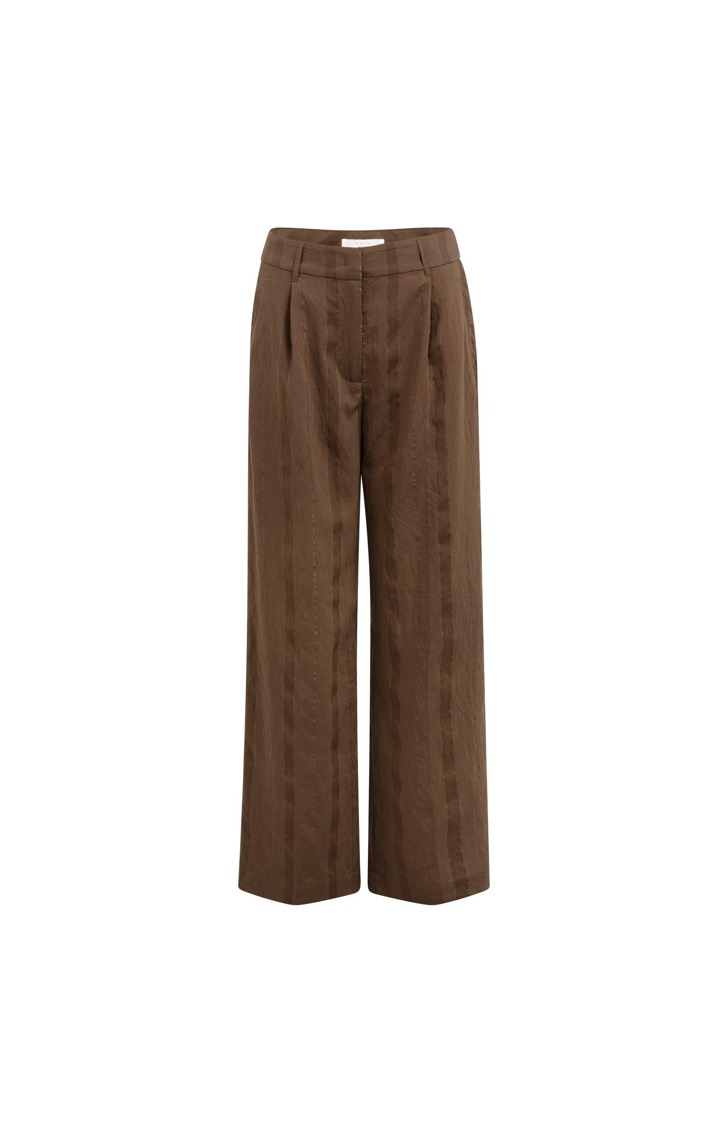Wide-leg trousers with pinstripe and satin details