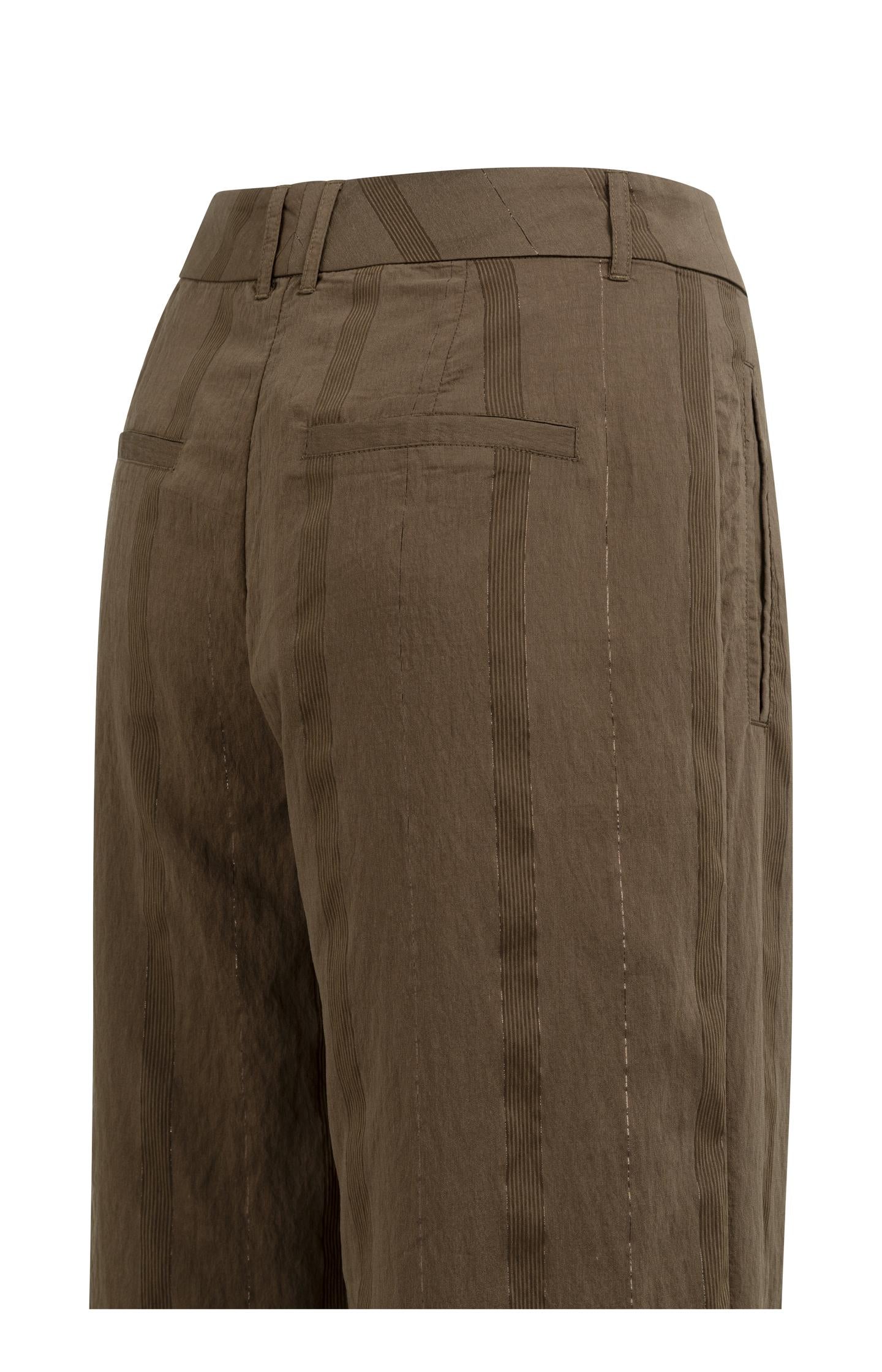 Wide-leg trousers with pinstripe and satin details