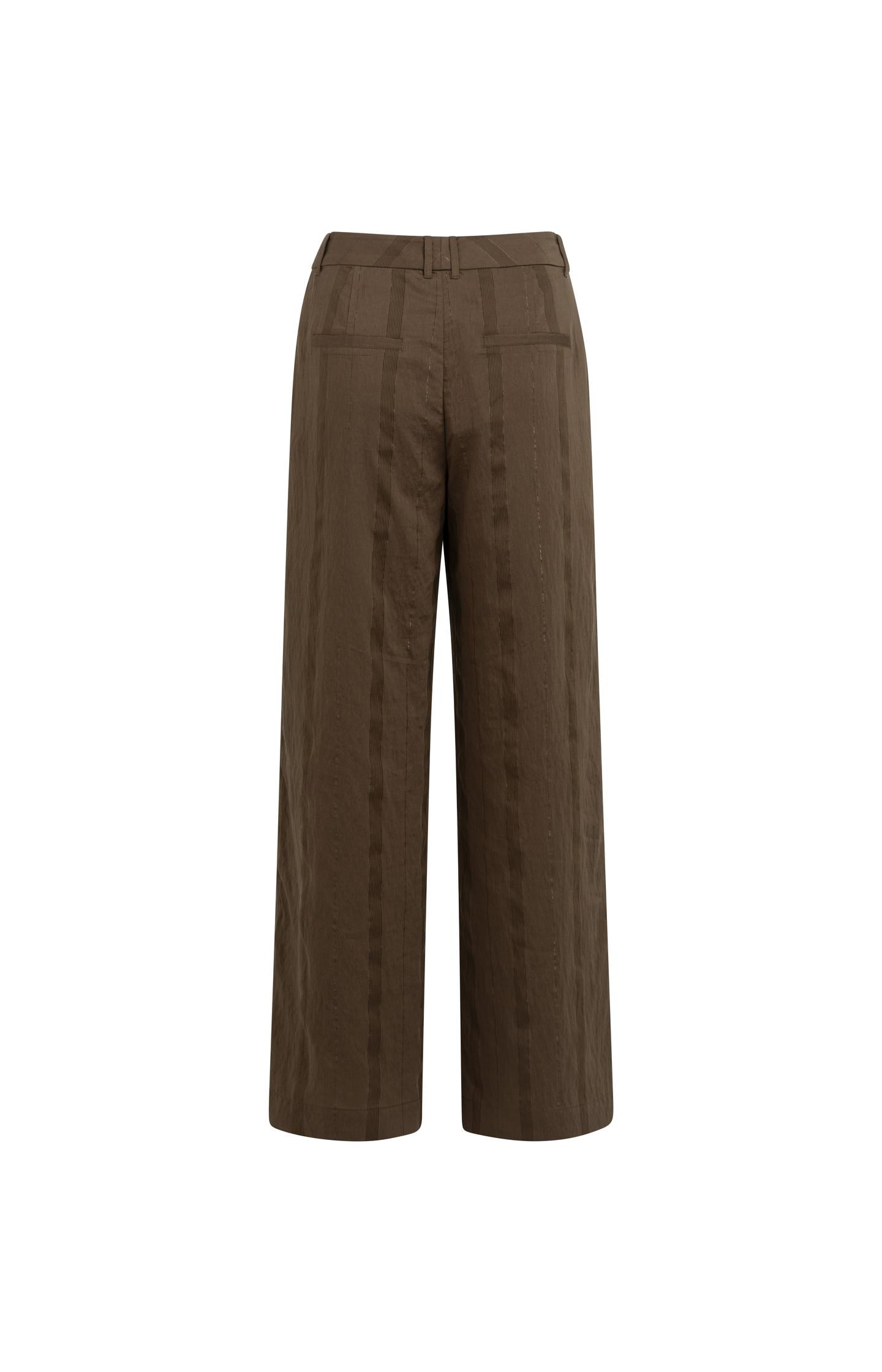 Wide-leg trousers with pinstripe and satin details