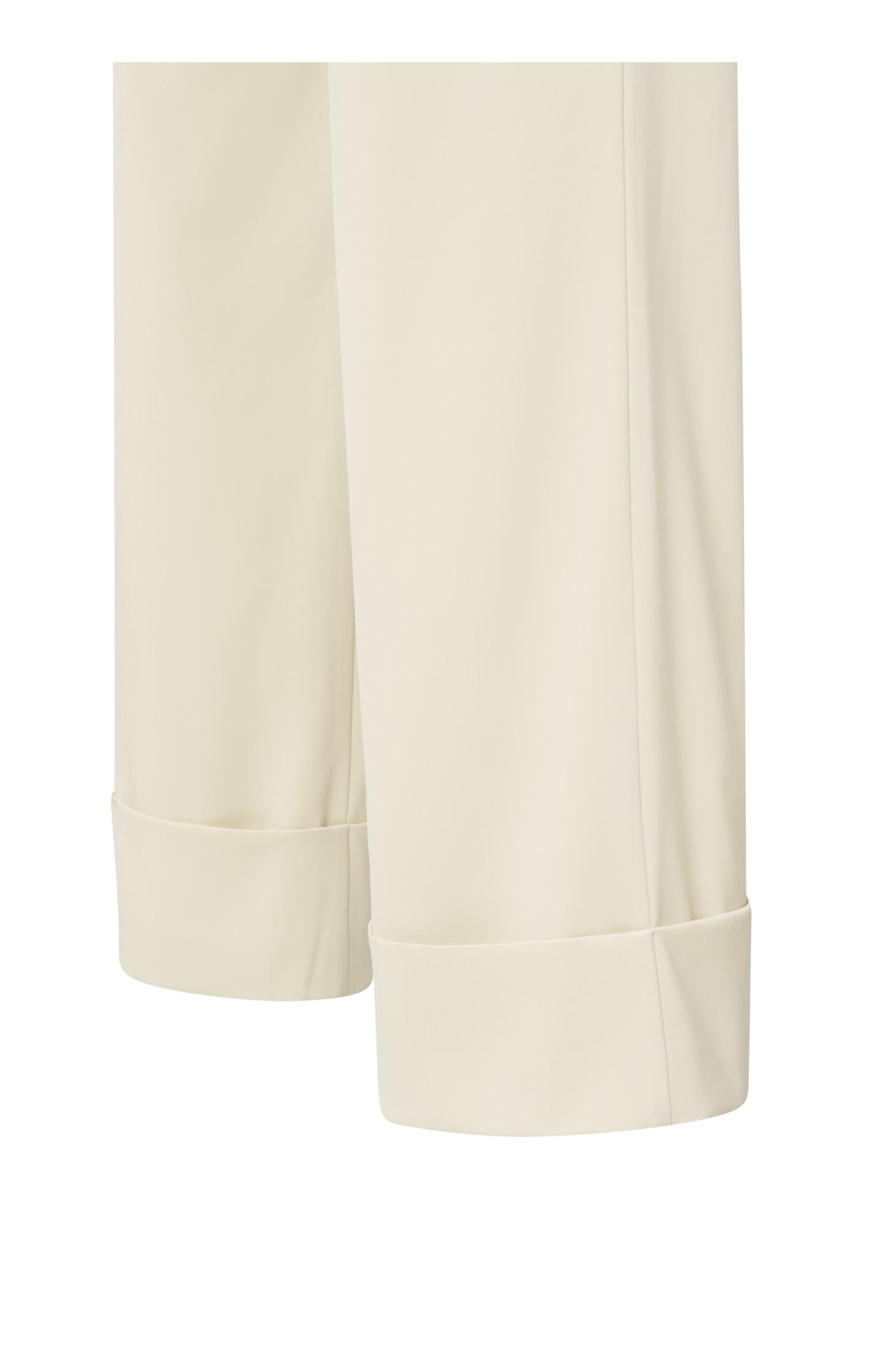 Wide-leg trousers with pleats and fixed turned-up hem