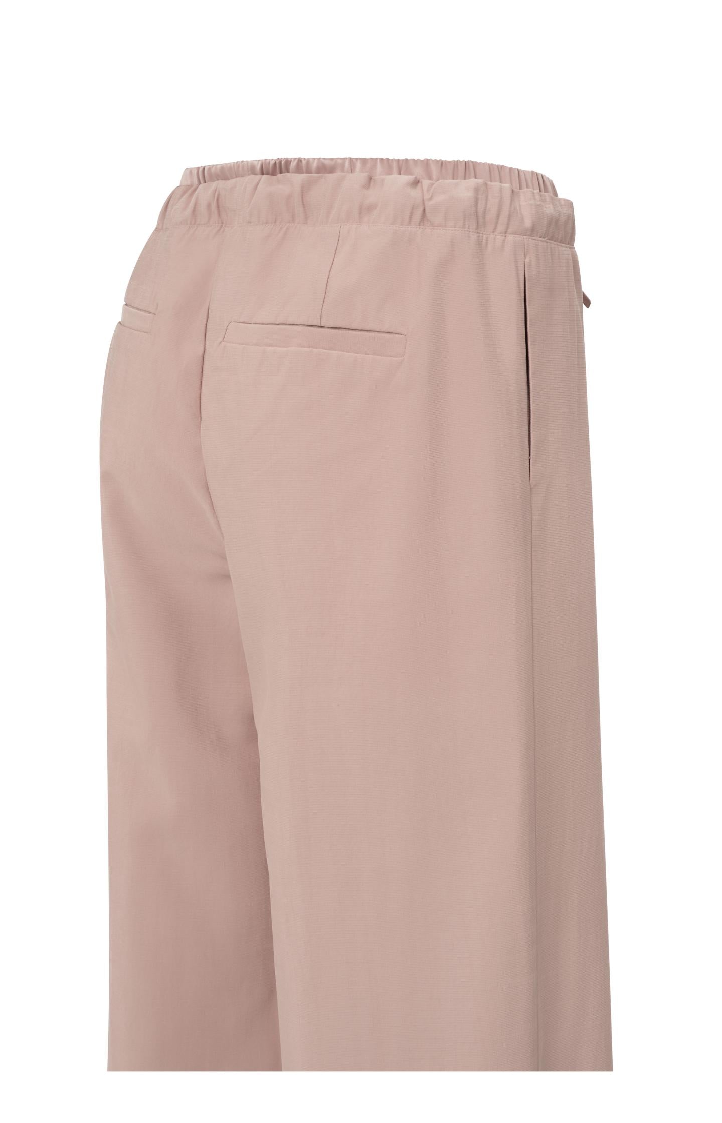 Wide-leg trousers with satin contrast waistband
