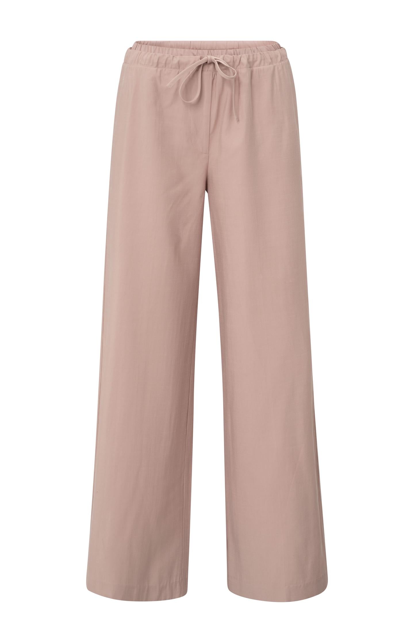 Wide-leg trousers with satin contrast waistband - Type: product