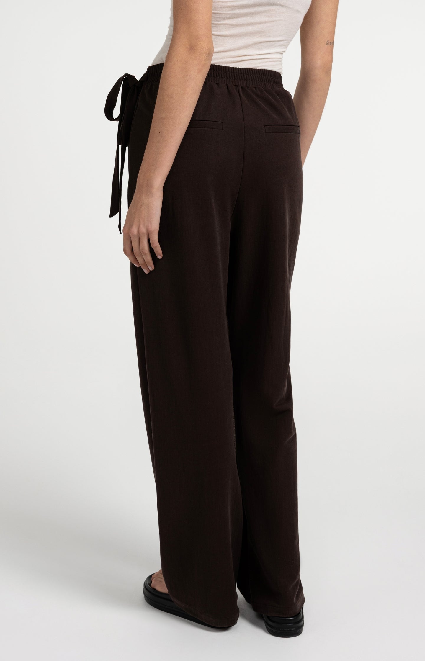 Wide-leg trousers with wrap detail - Type: video