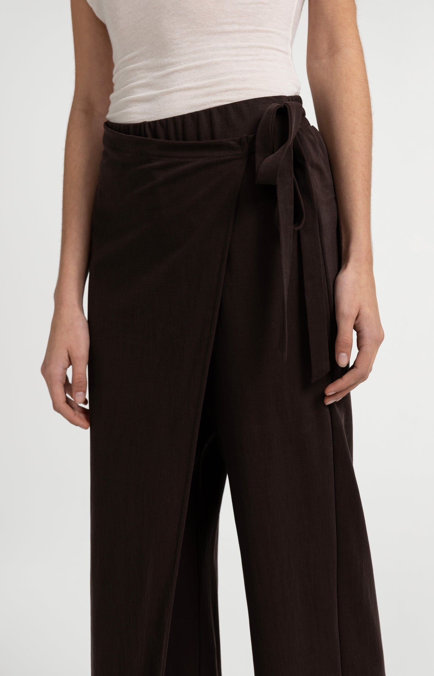 Wide-leg trousers with wrap detail - Type: video