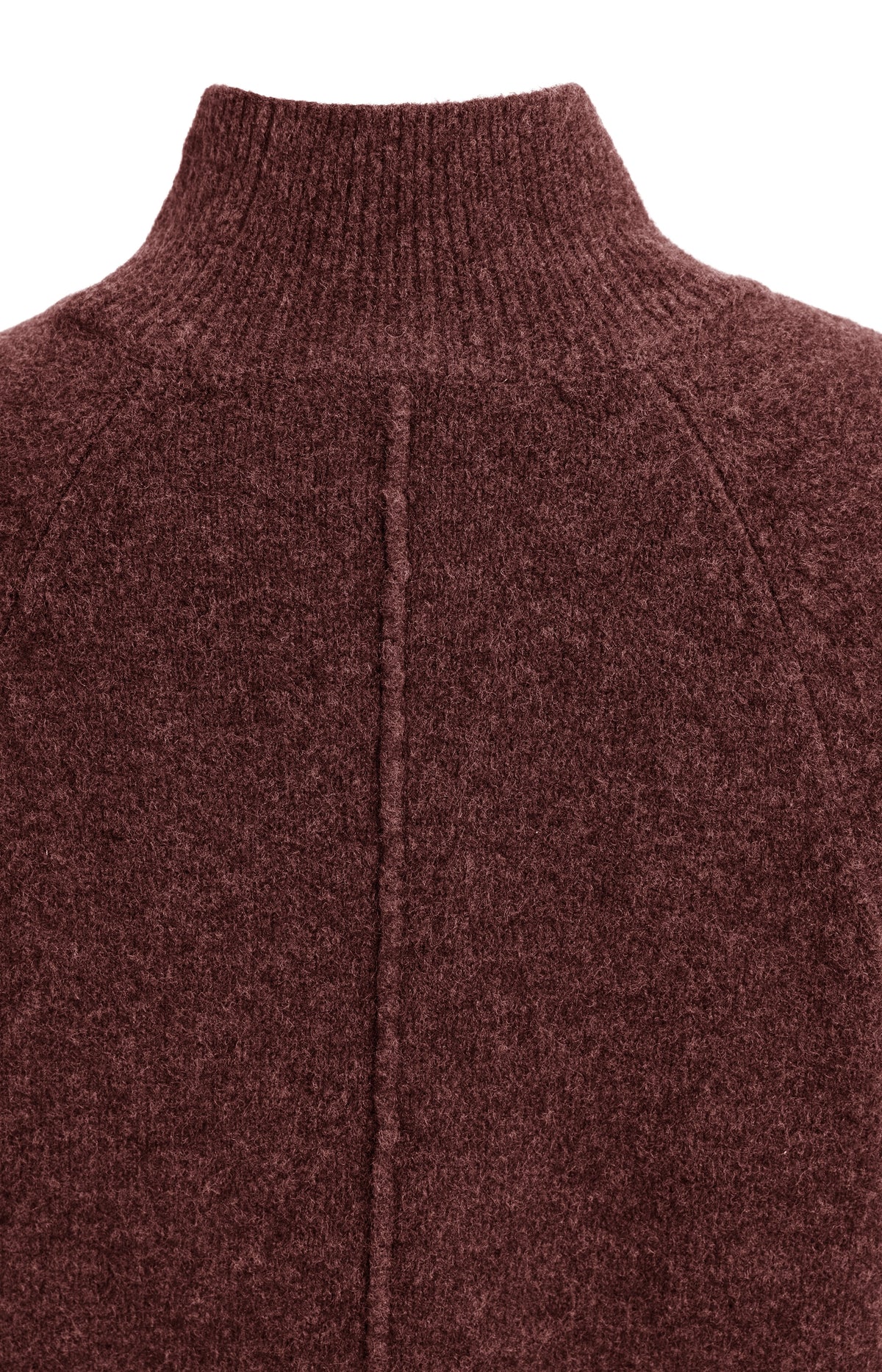 Wide sleeve sweater with high neckline - Bitter Chocolate Red Melange