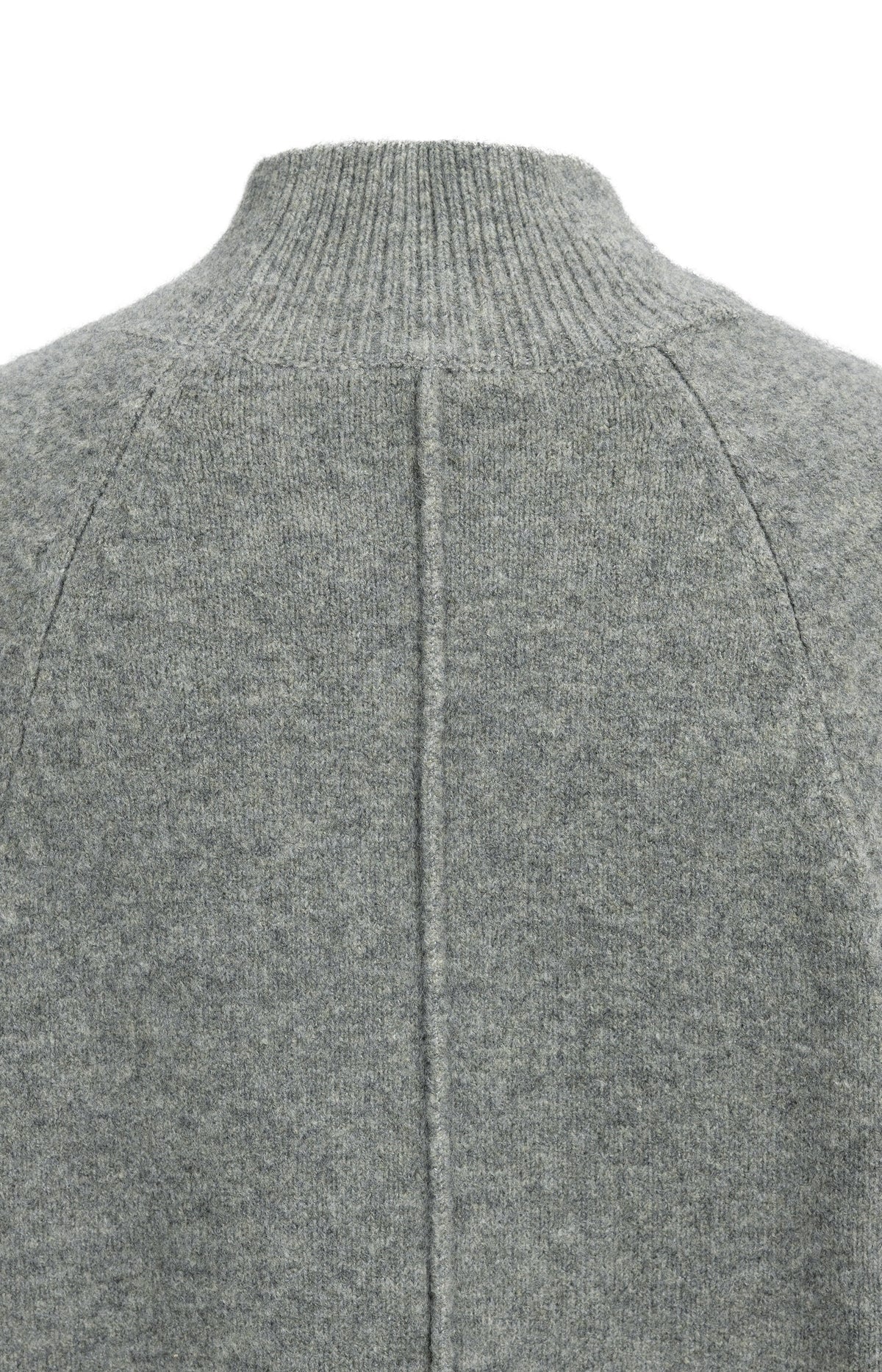 Wide sleeve sweater with high neckline - Soap Grey Melange