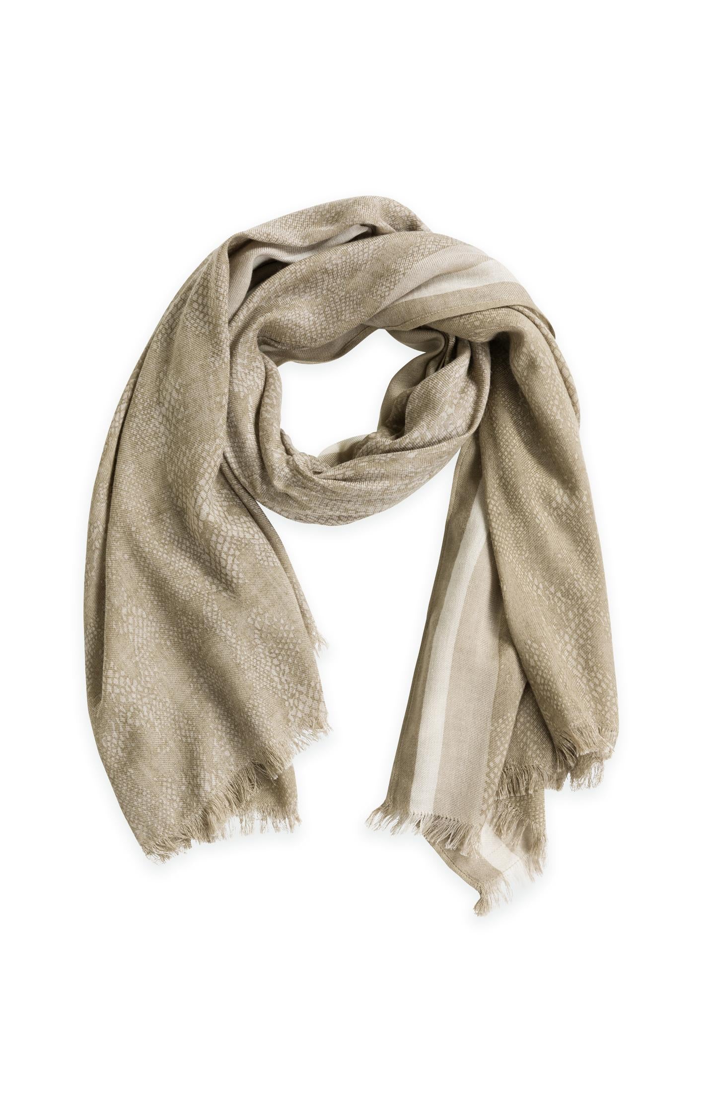 Wool blend scarf with subtle snake print - Type: product